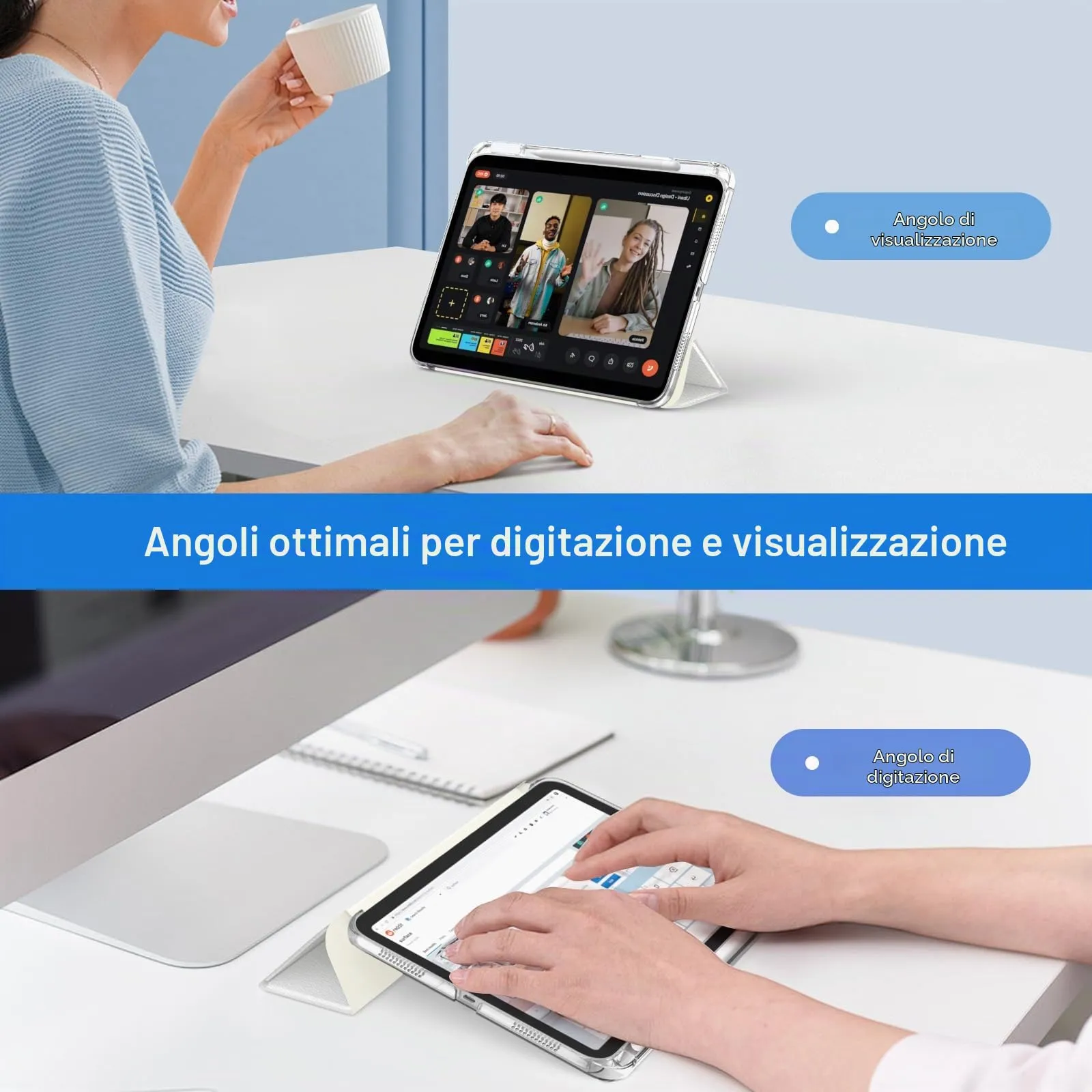MoKo Cover per iPad Air 11 Pollici (M4/M3/M2) 2024-2026 con Portapenna - immagine 4