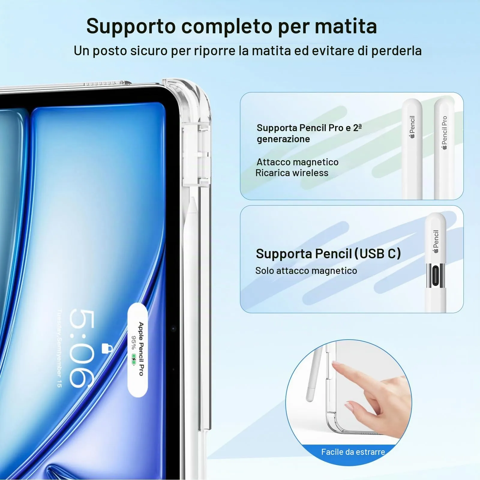 MoKo Cover per iPad Air 11 Pollici (M4/M3/M2) 2024-2026 con Portapenna - immagine 6