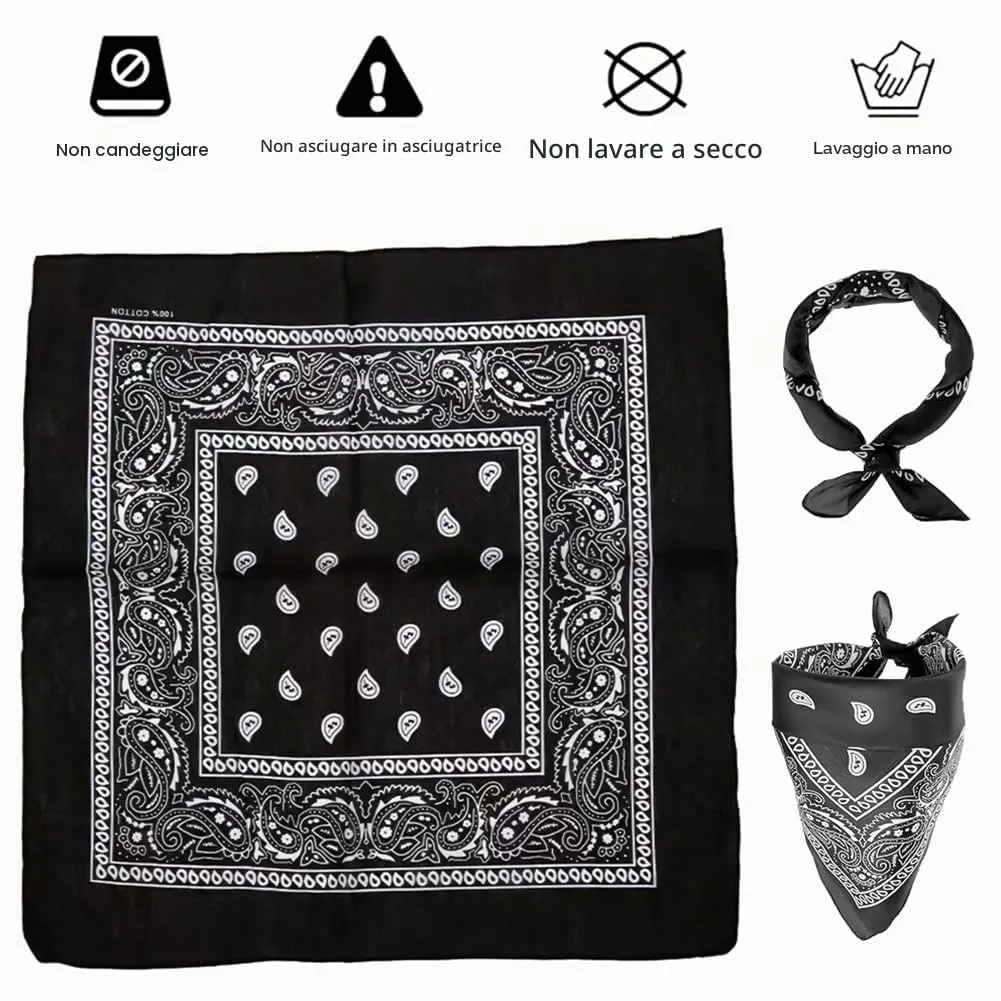 WFKKMEQ Costume da Cowboy, Set 7 Pezzi con Cappello, Bandana, Fondine, Cinture, Collana e Distintivo (Nero) - immagine 4
