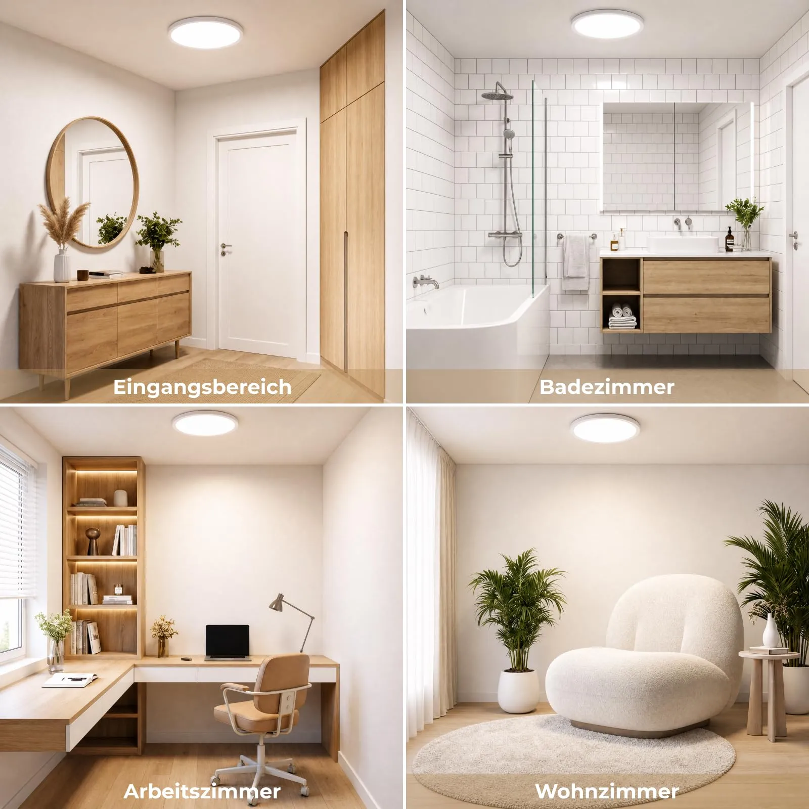 LQWELL Plafoniera a LED IP44, 12W, 1320LM, 3000K/4000K/6000K, 180 x 18 mm - immagine 6