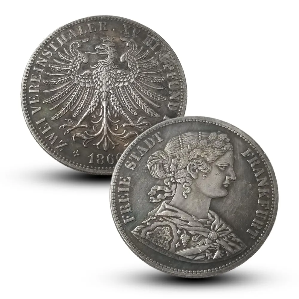 Riproduzioni di Monete Antiche Tedesche e Europee in Argento (German-1866) - immagine 1