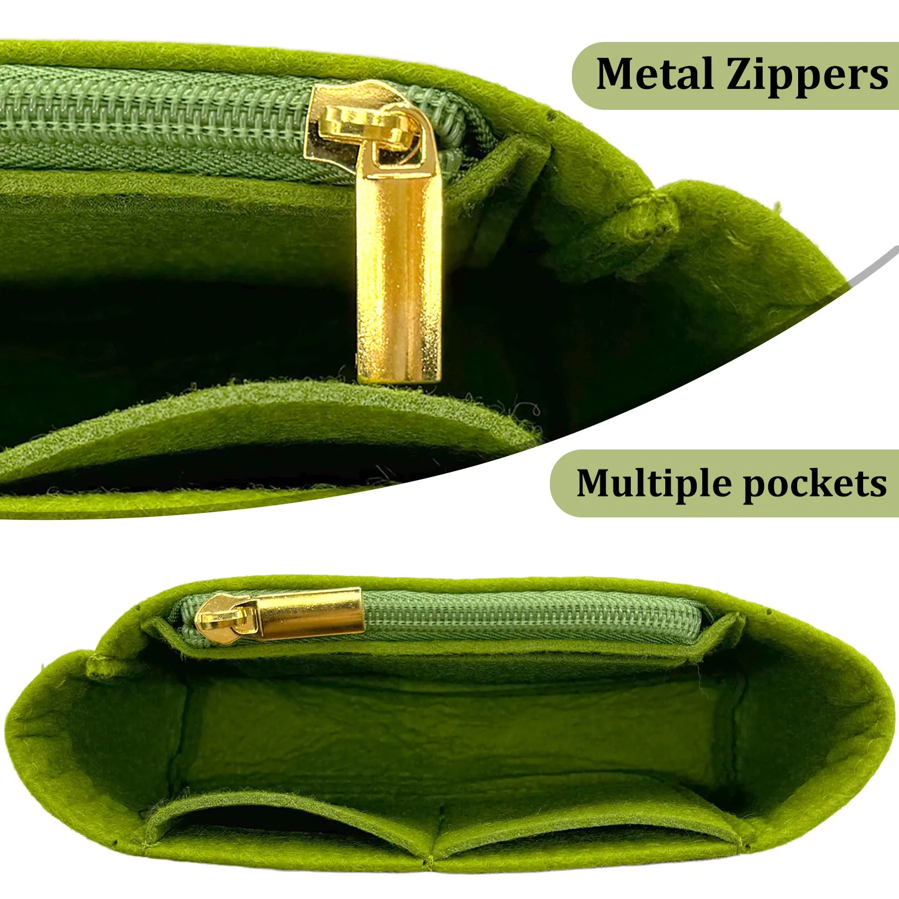 Sunshine smile Organizer Interno in Feltro per Longchamp Pliage Mini (Style B) - Verde - immagine 3