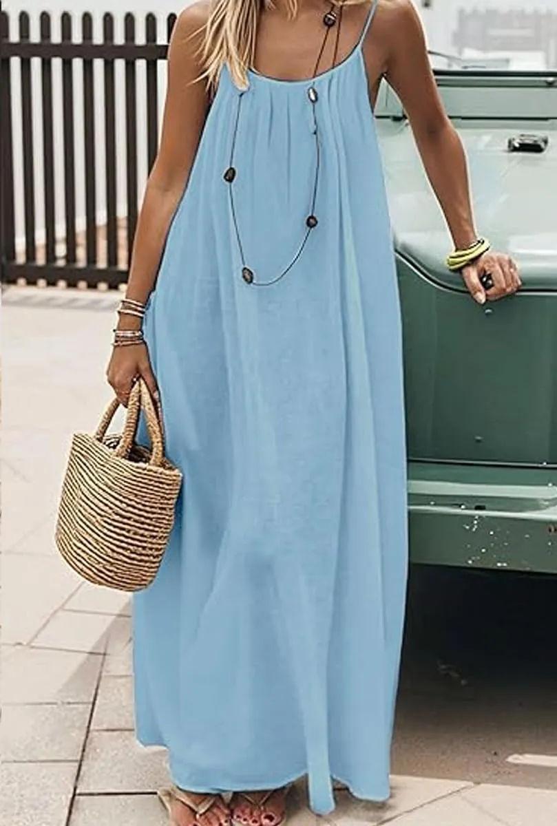 ABINGOO Vestito Estivo Lungo Donna Schiena Scoperta Casual Maxi Abito - immagine 4