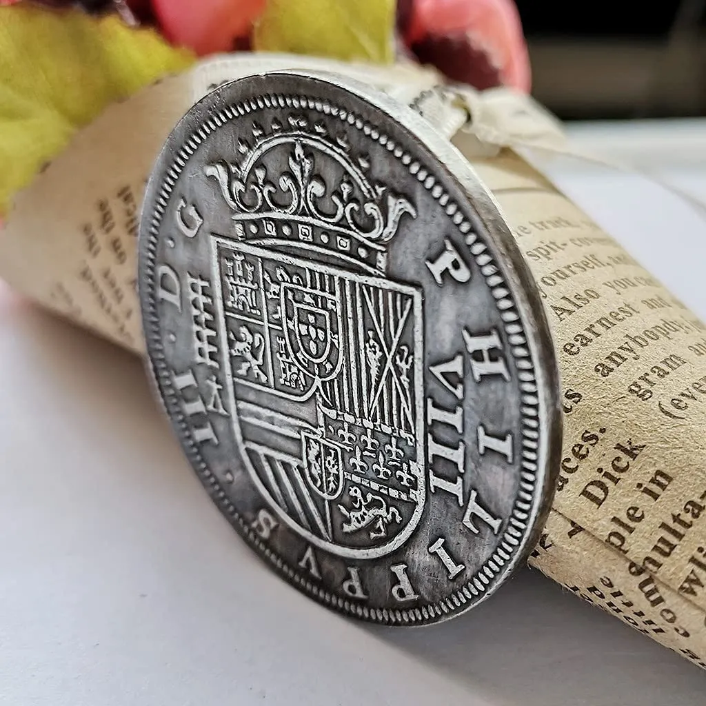 Riproduzione Moneta Antica Spagnola Filippo III in Argento - immagine 4