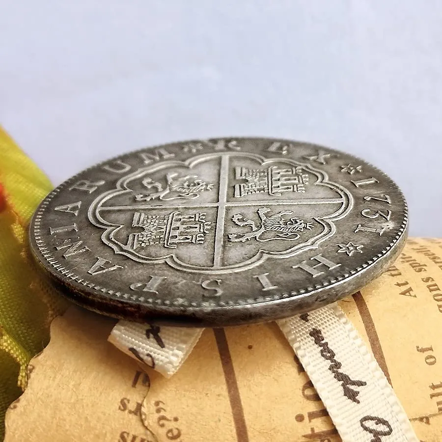 Riproduzione Moneta Antica Spagnola Filippo V in Argento - immagine 5