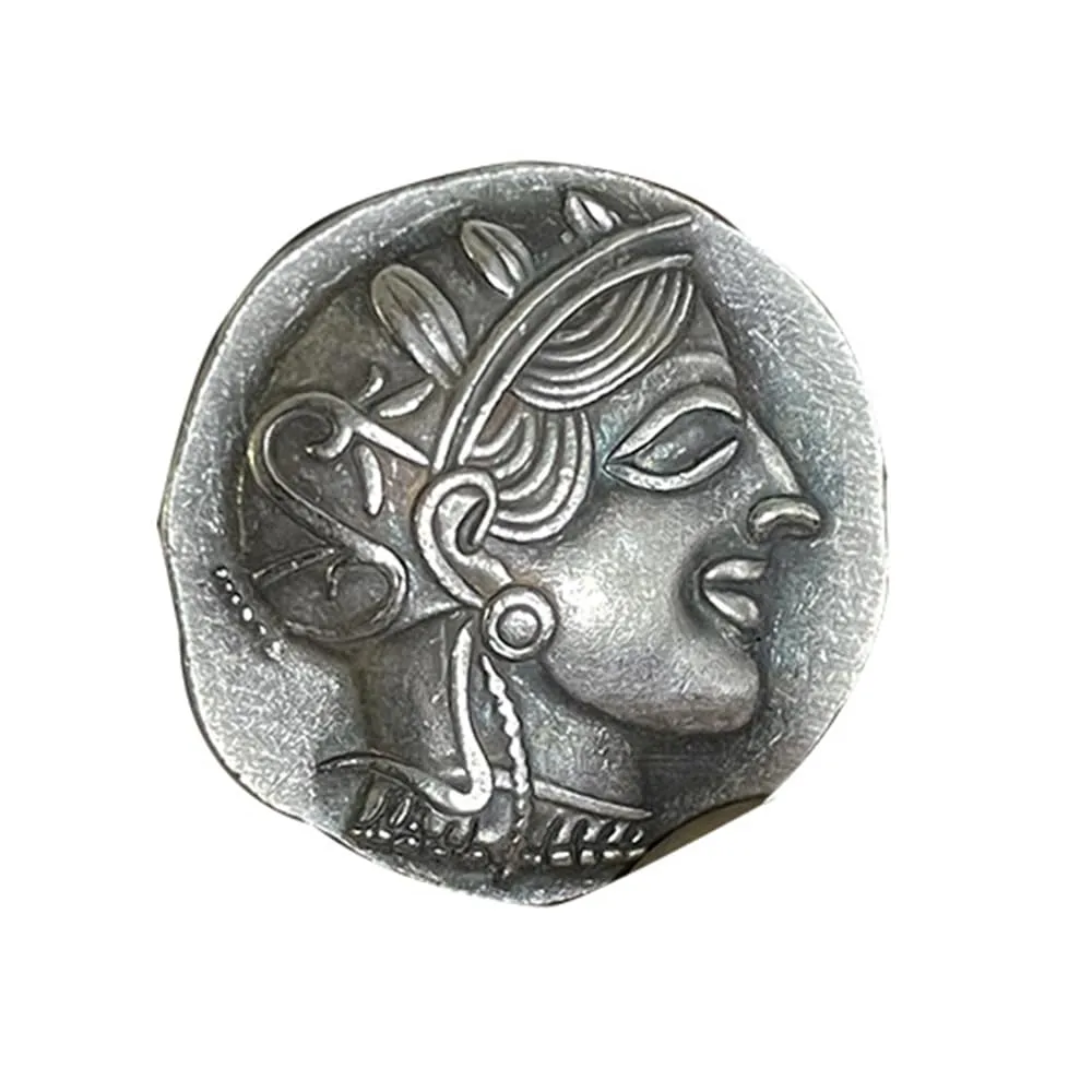 Riproduzione Moneta Antica Greca Civetta di Atene in Argento - immagine 1