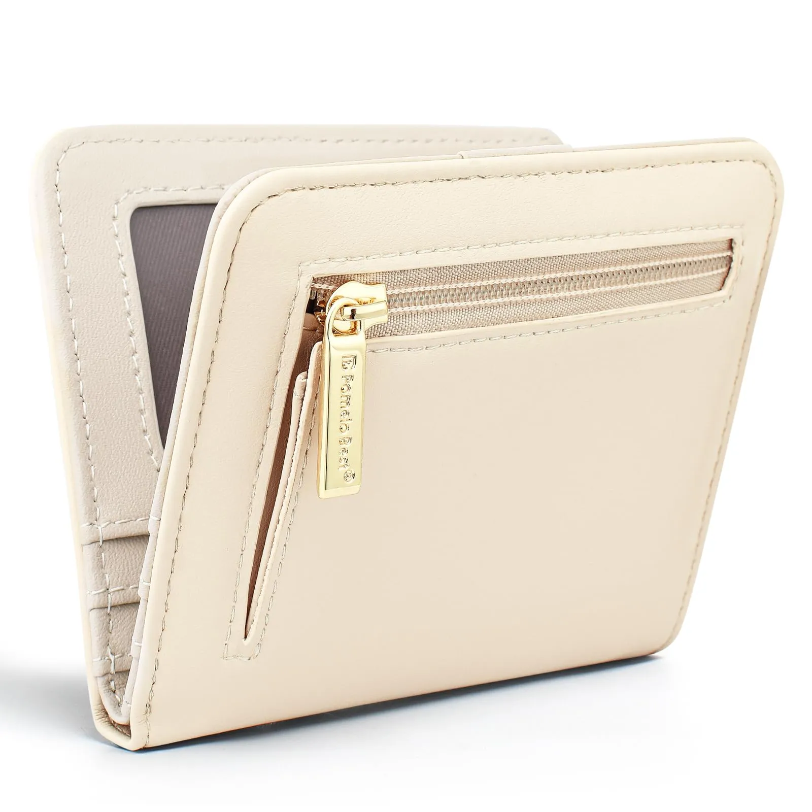 Pomelo Best Portafoglio da Donna Piccolo in Pelle PU con Blocco RFID, Colore Crema - immagine 7