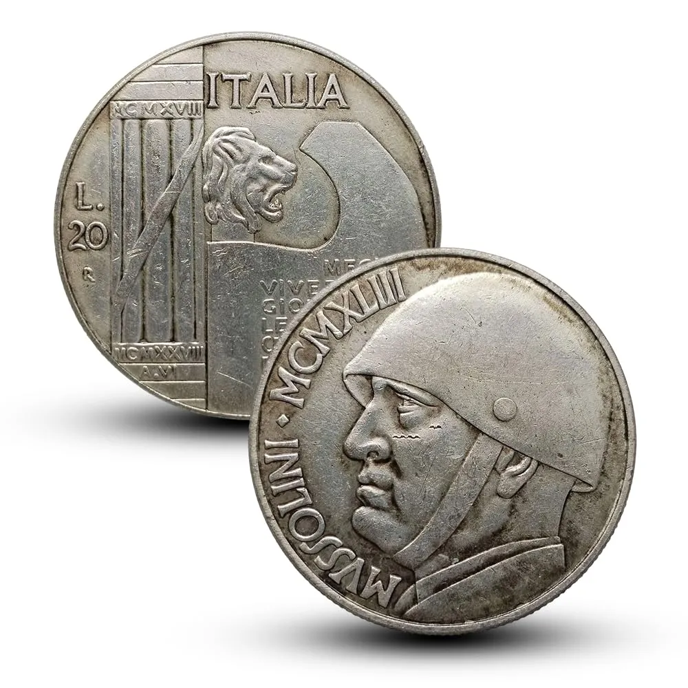 Riproduzione Moneta 20 Lire Italiane in Argento per Collezionismo - immagine 1