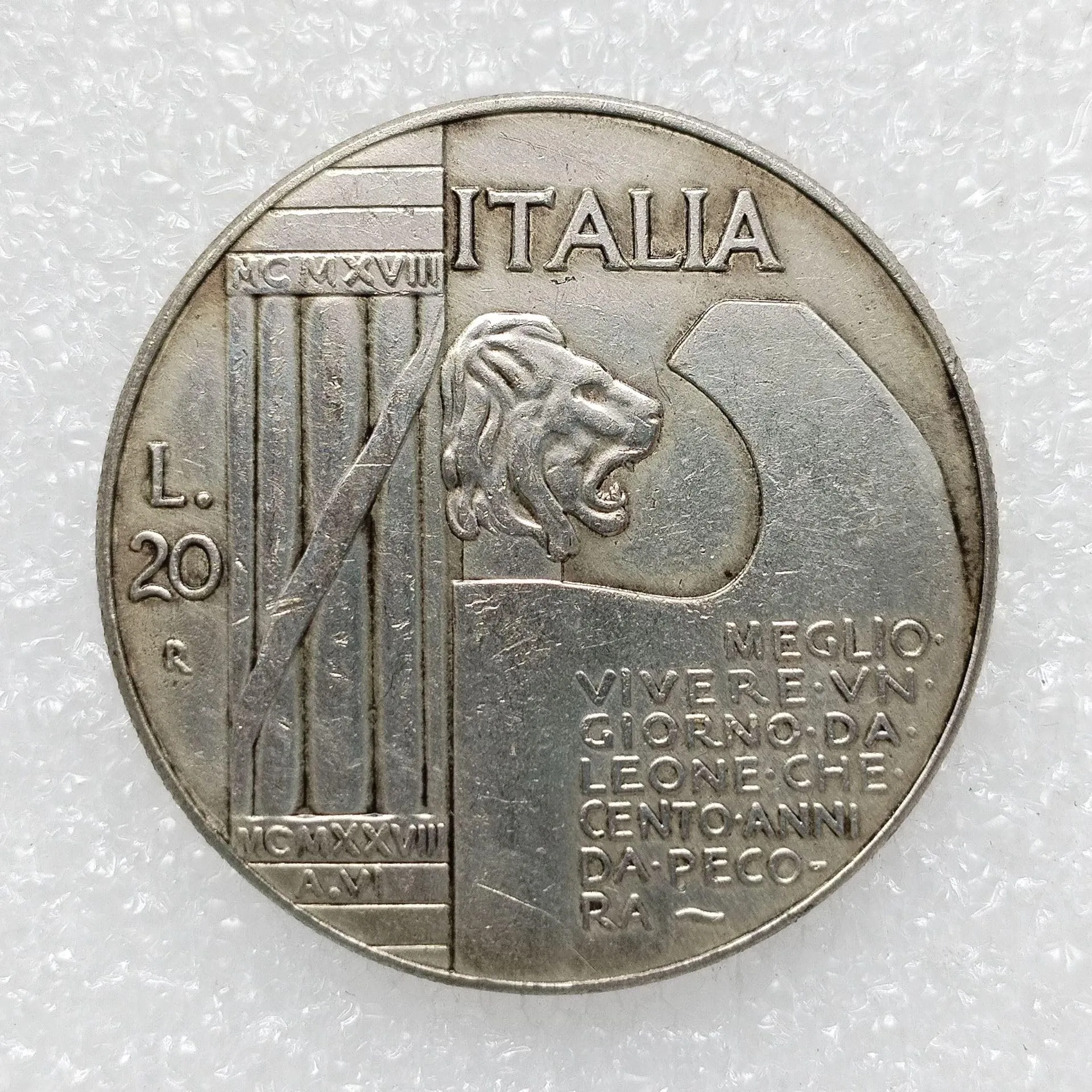 Riproduzione Moneta 20 Lire Italiane in Argento per Collezionismo - immagine 3