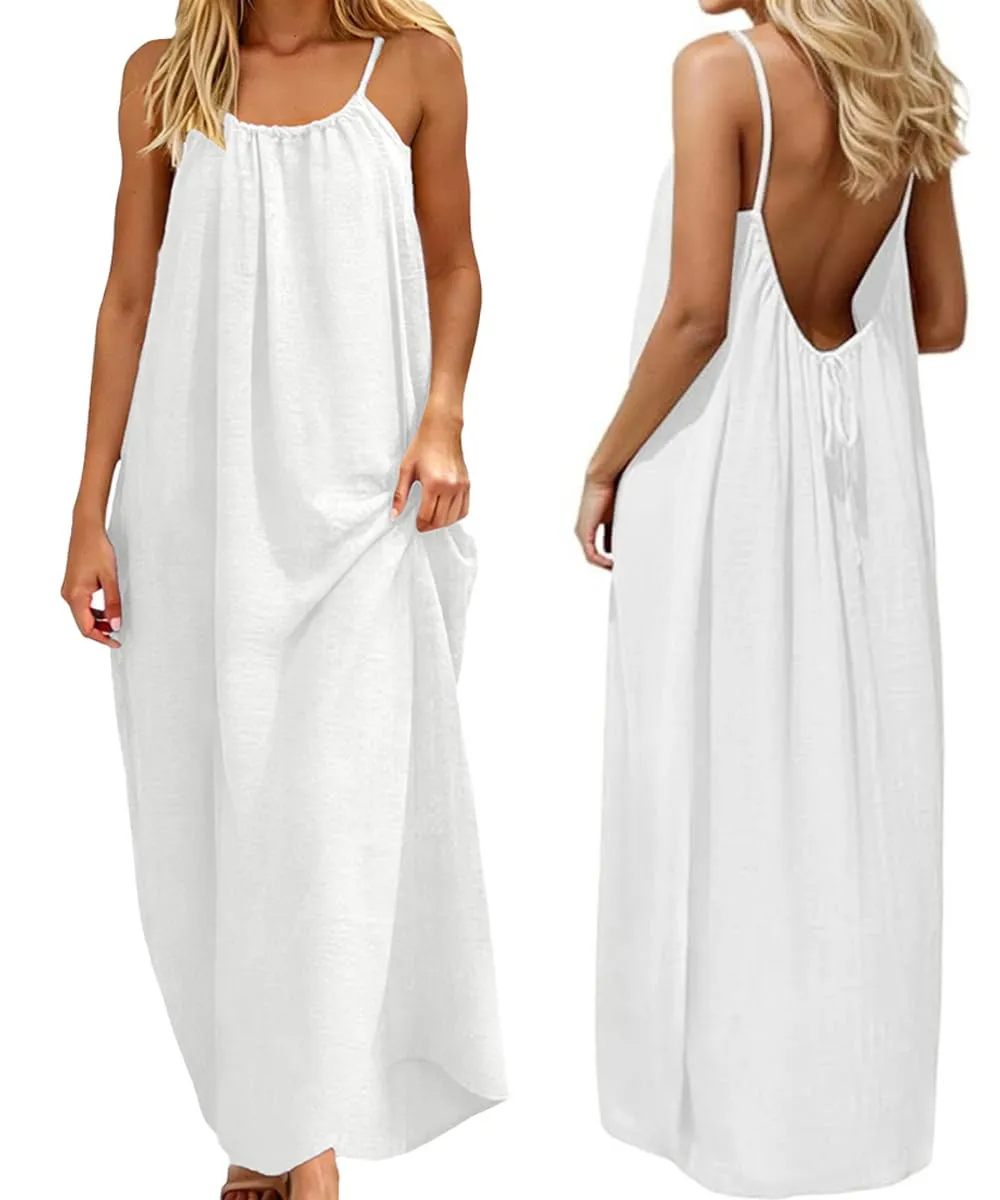 ABINGOO Vestito Estivo Lungo Donna Schiena Scoperta Maxi Abito - immagine 1