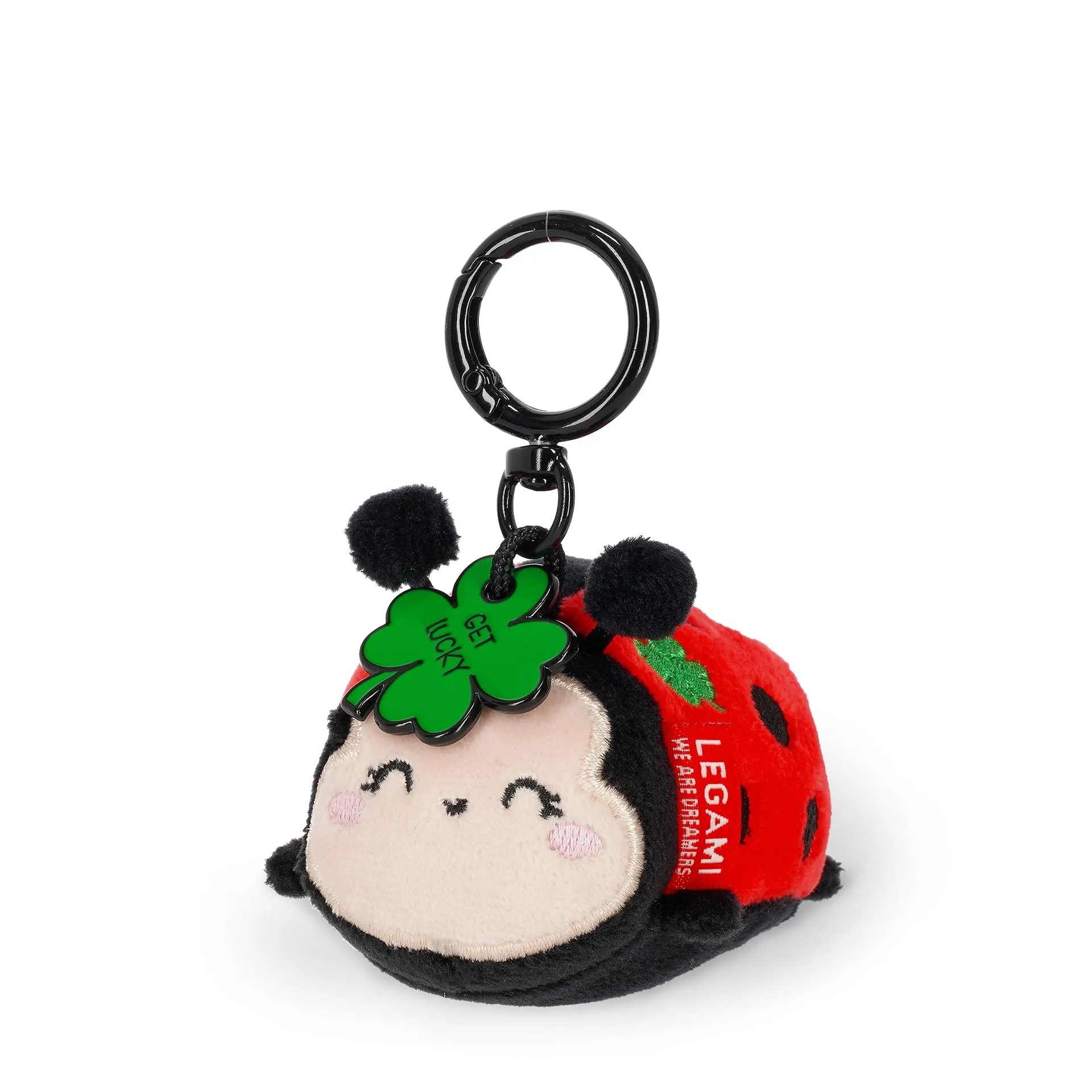 Legami Portachiavi Super Soft Ladybug, Peluche con Messaggio Inciso e Moschettone, 7x11 cm - immagine 2