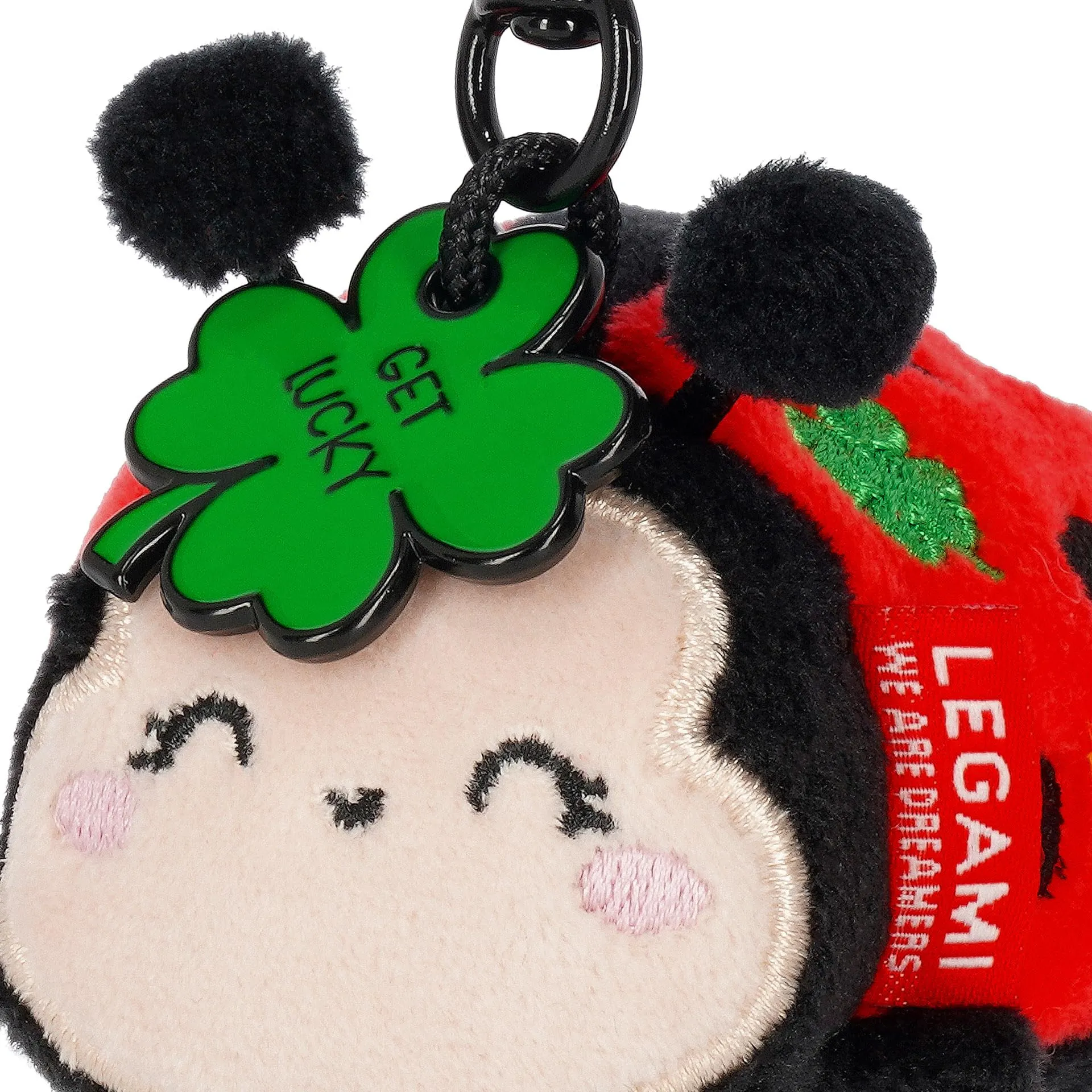 Legami Portachiavi Super Soft Ladybug, Peluche con Messaggio Inciso e Moschettone, 7x11 cm - immagine 3