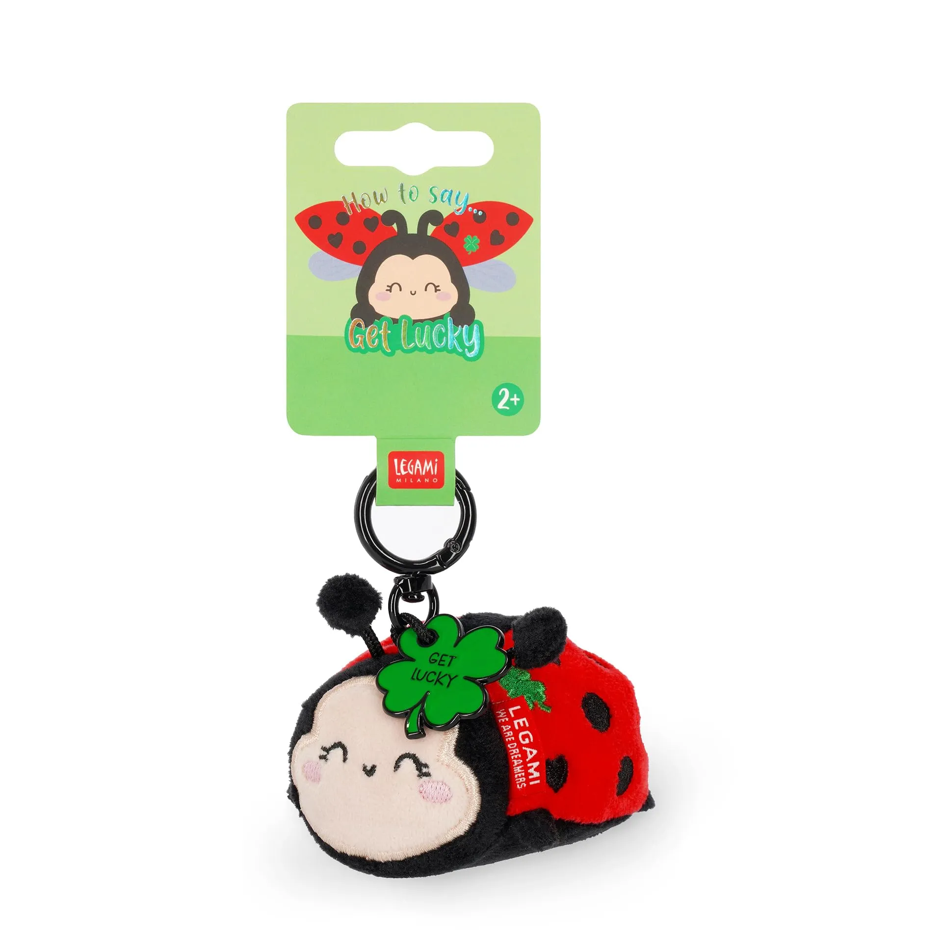 Legami Portachiavi Super Soft Ladybug, Peluche con Messaggio Inciso e Moschettone, 7x11 cm - immagine 4
