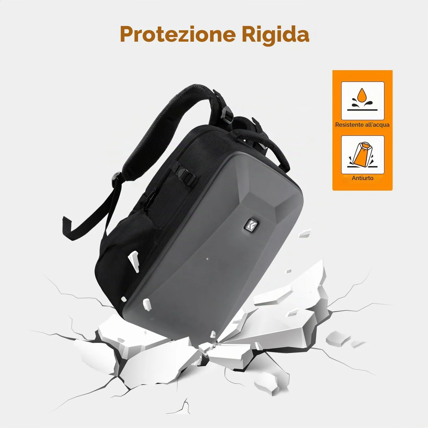K&F Concept Zaino Fotografico Antiurto Impermeabile 44cm Grigio Scuro - immagine 5