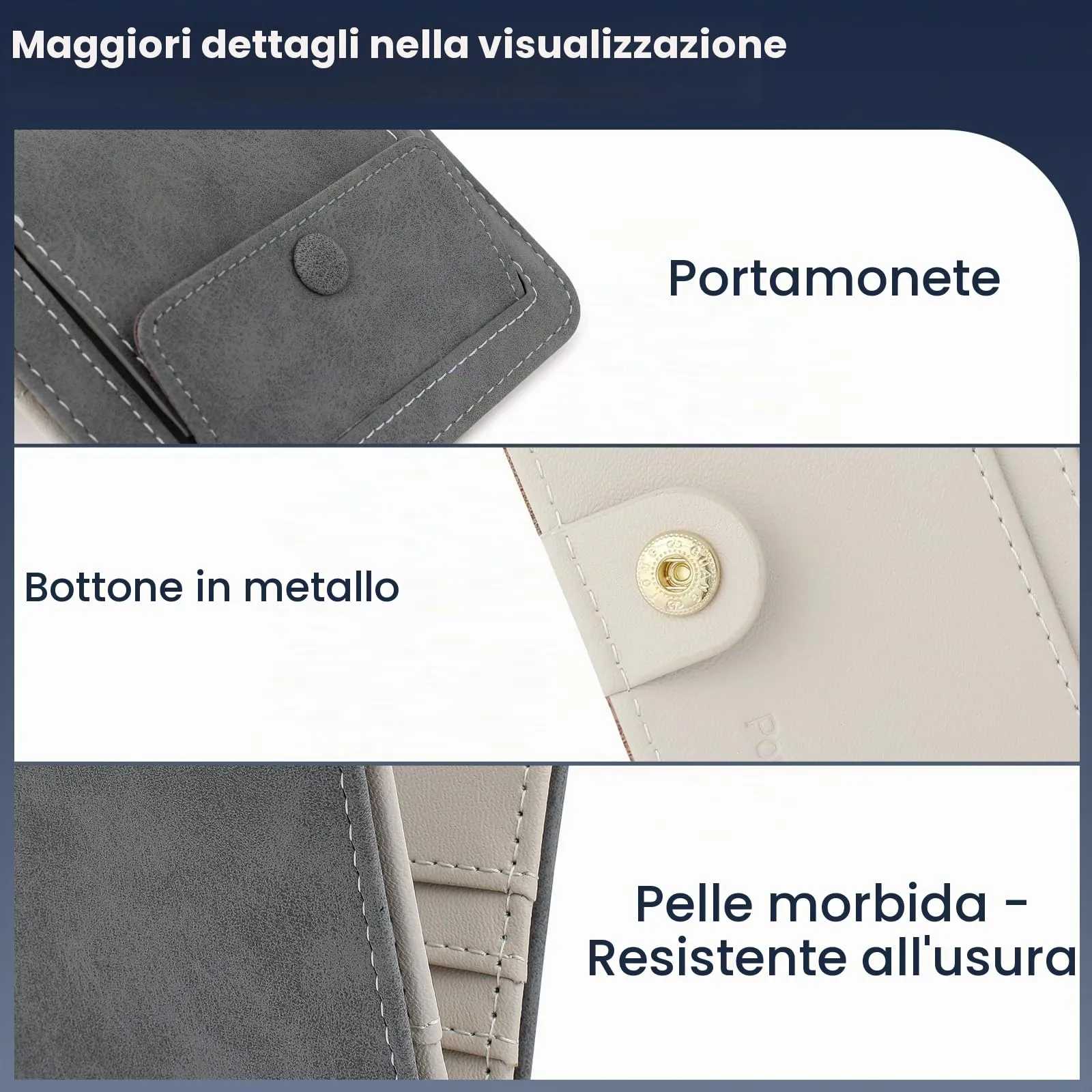 Pomelo Best Portafoglio da Donna Piccolo in Pelle PU con Blocco RFID, Grigio Scuro - immagine 6