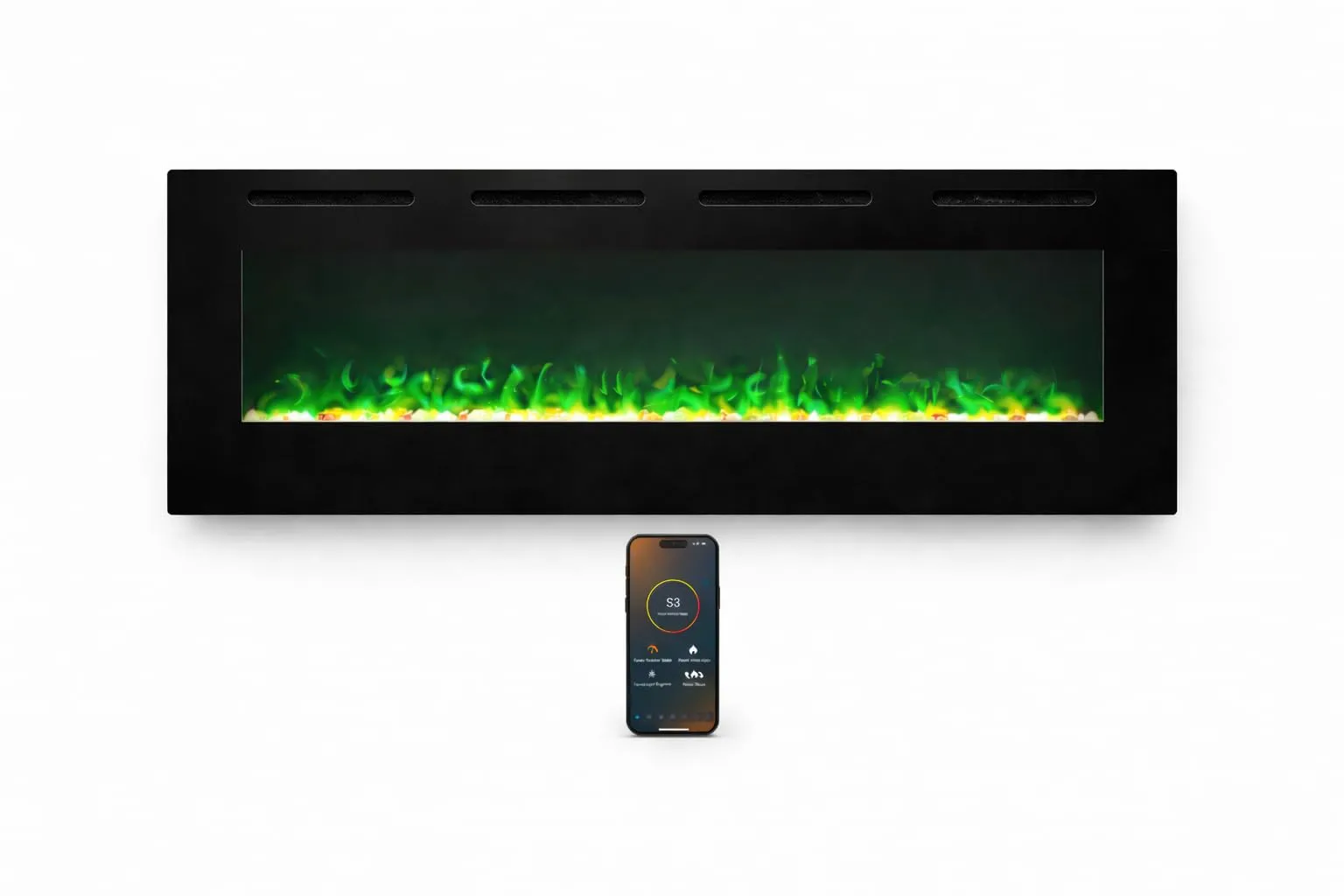 Weka Fireplace Camino Elettrico a Parete WiFi 152cm, 750/1500W EF60RB - immagine 4