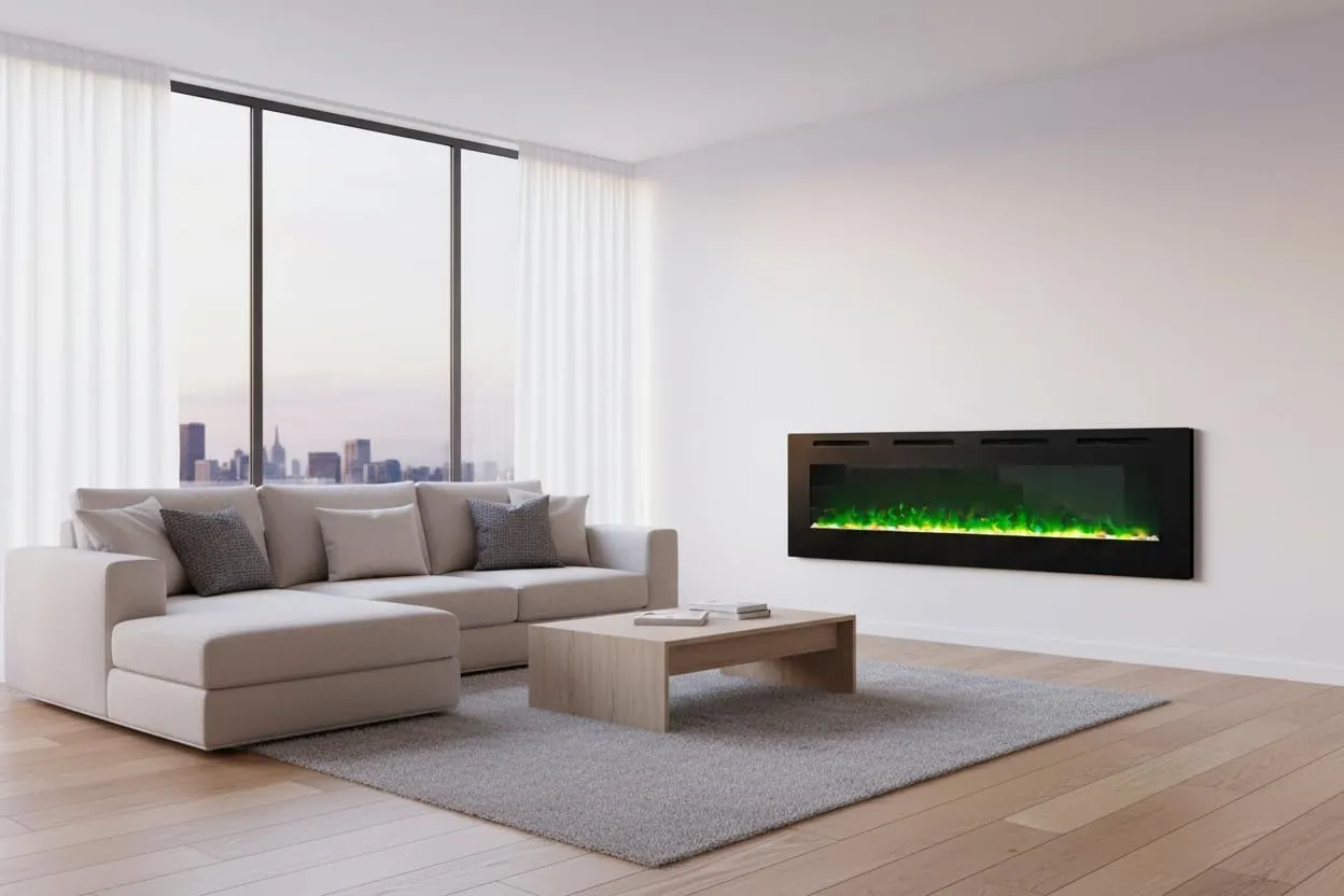 Weka Fireplace Camino Elettrico a Parete WiFi 152cm, 750/1500W EF60RB - immagine 7