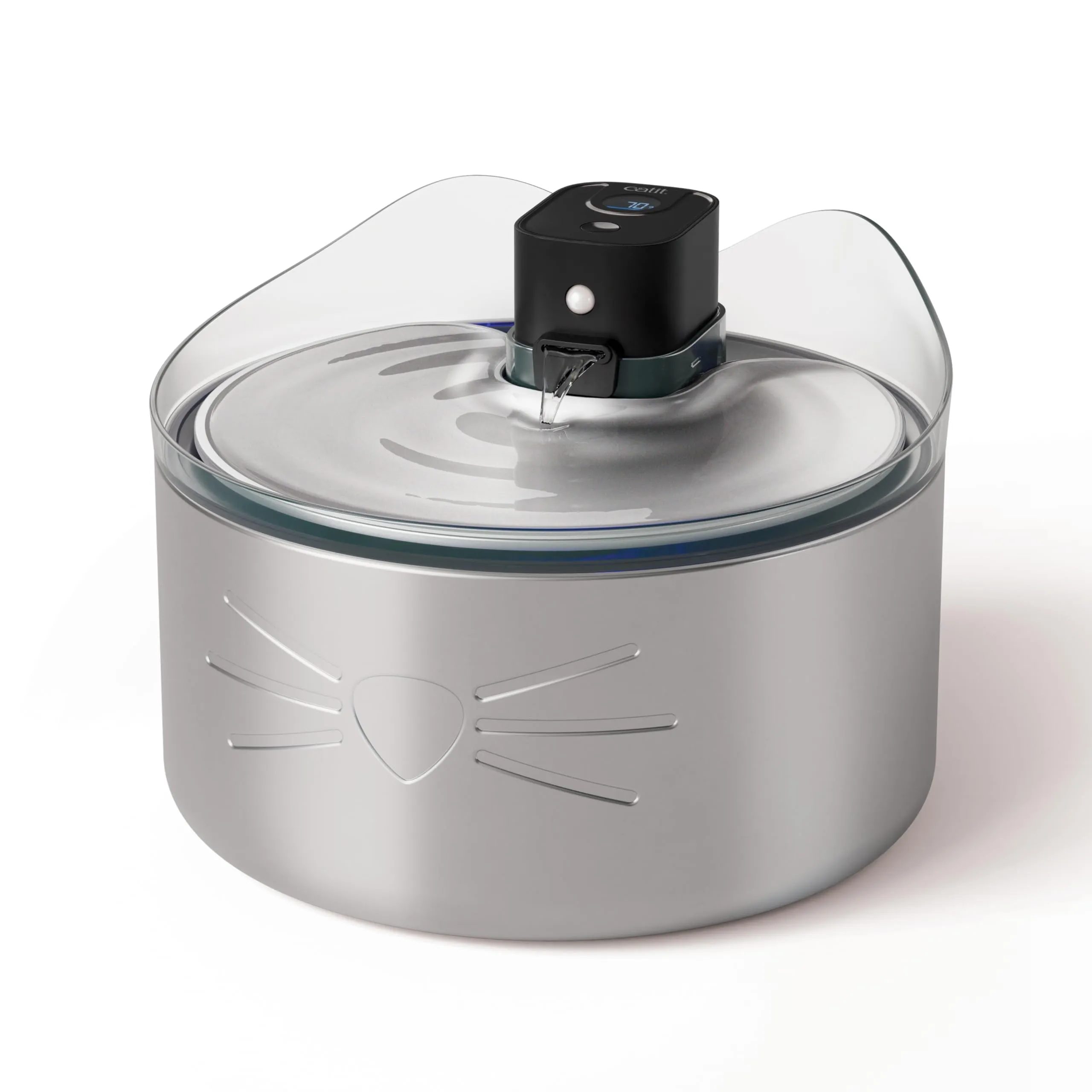 Catit Pixi Fontana per acqua senza fili XL in acciaio inossidabile con chiarificatore UVC e filtro a tripla azione - immagine 1