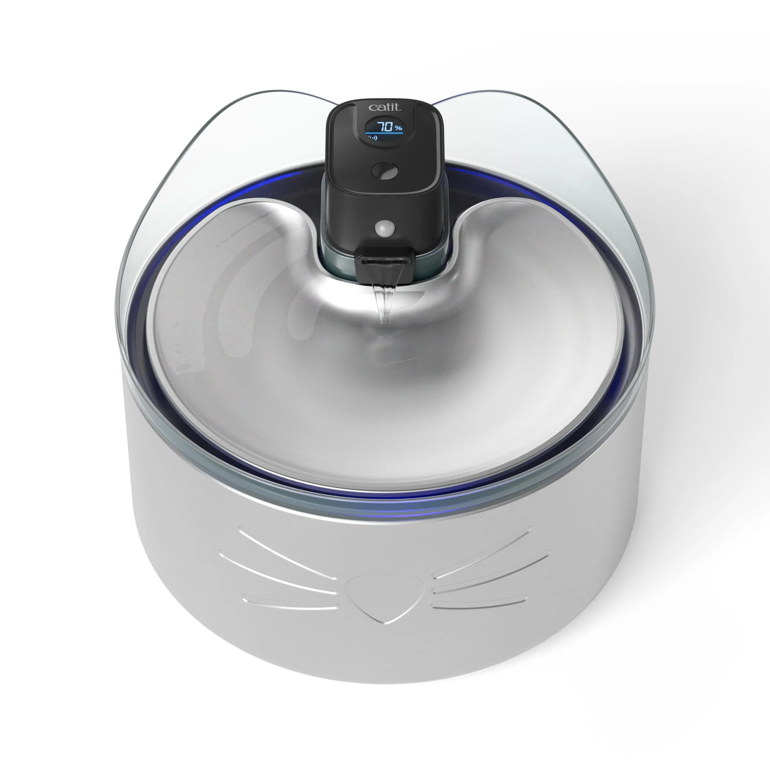 Catit Pixi Fontana per acqua senza fili XL in acciaio inossidabile con chiarificatore UVC e filtro a tripla azione - immagine 2