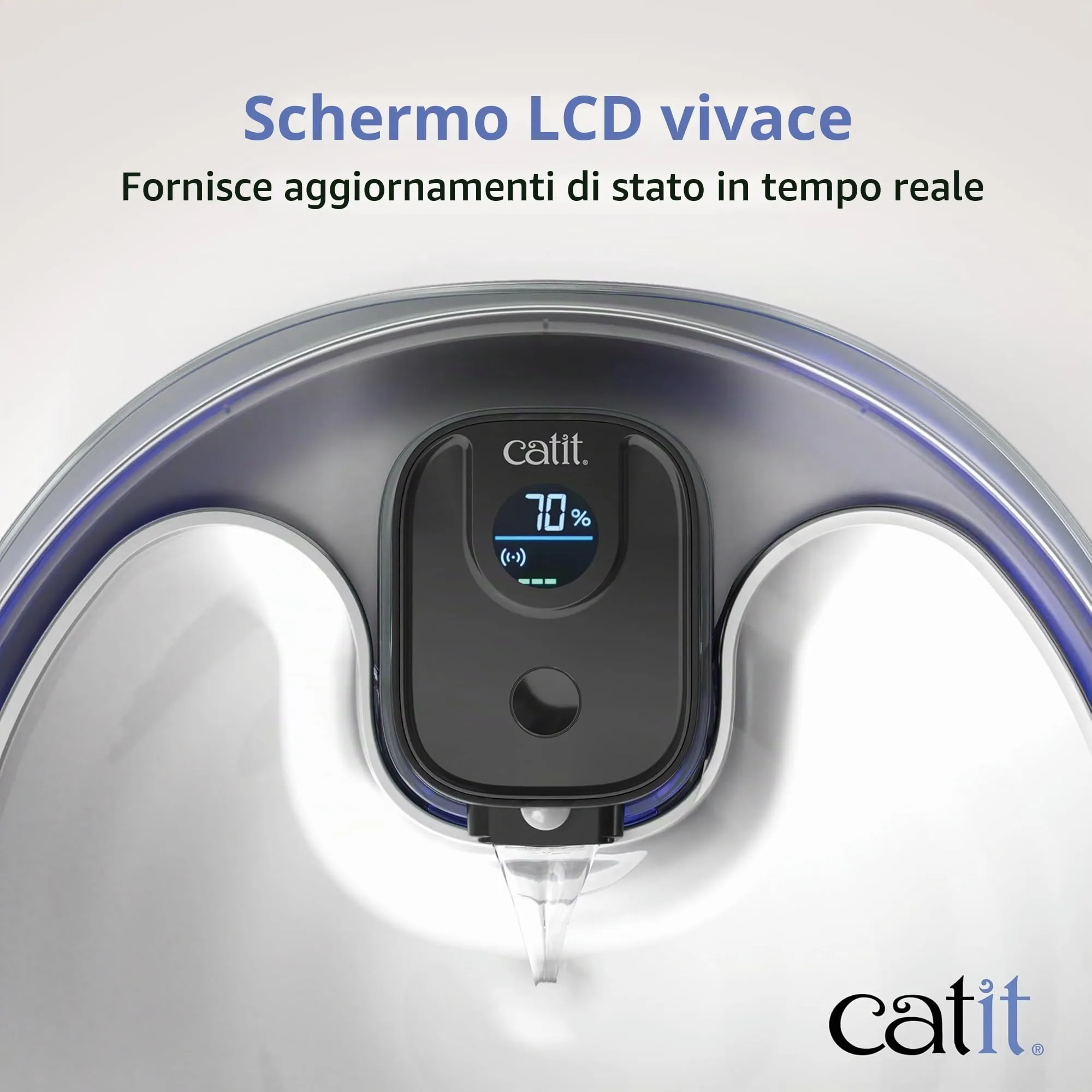 Catit Pixi Fontana per acqua senza fili XL in acciaio inossidabile con chiarificatore UVC e filtro a tripla azione - immagine 7