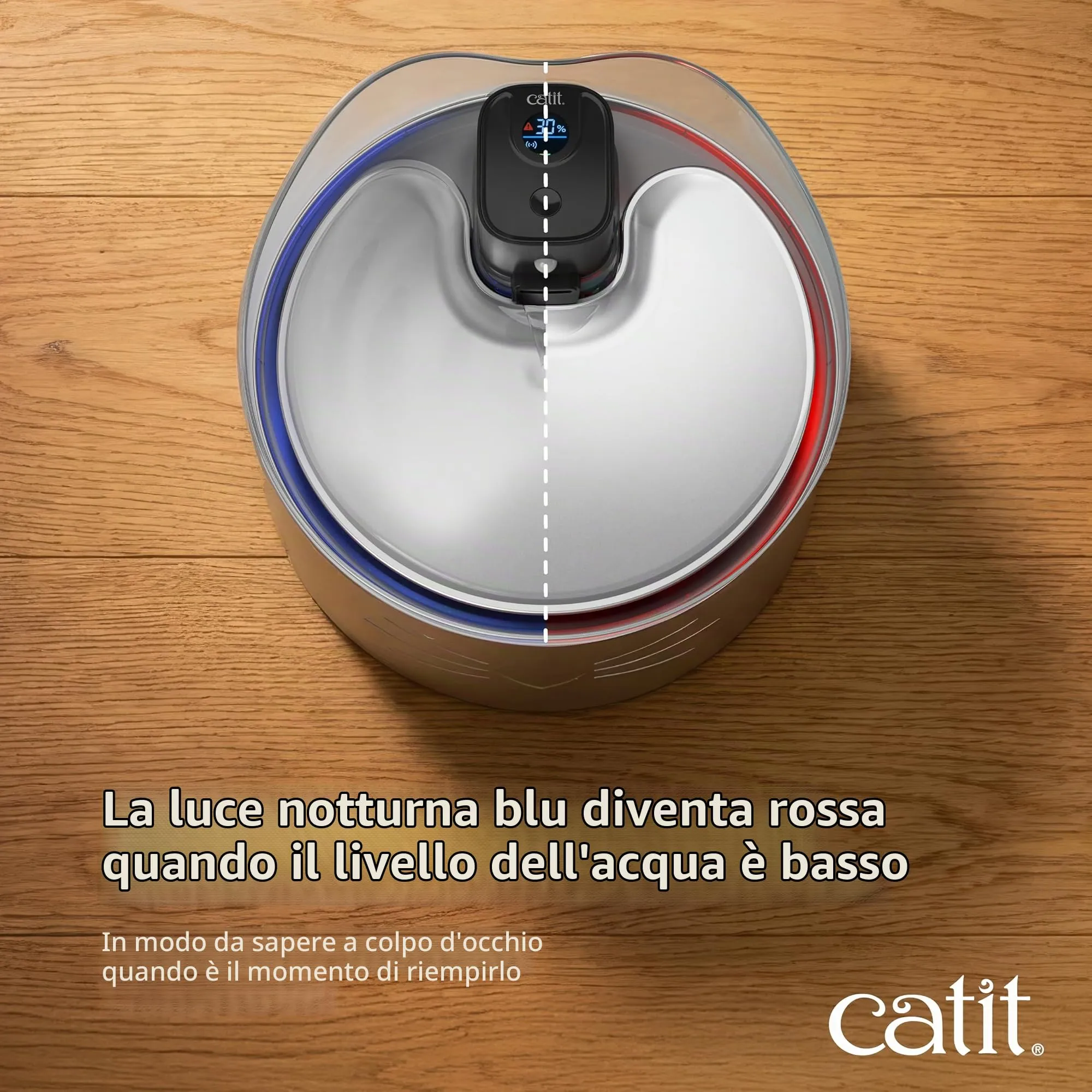 Catit Pixi Fontana per acqua senza fili XL in acciaio inossidabile con chiarificatore UVC e filtro a tripla azione - immagine 8