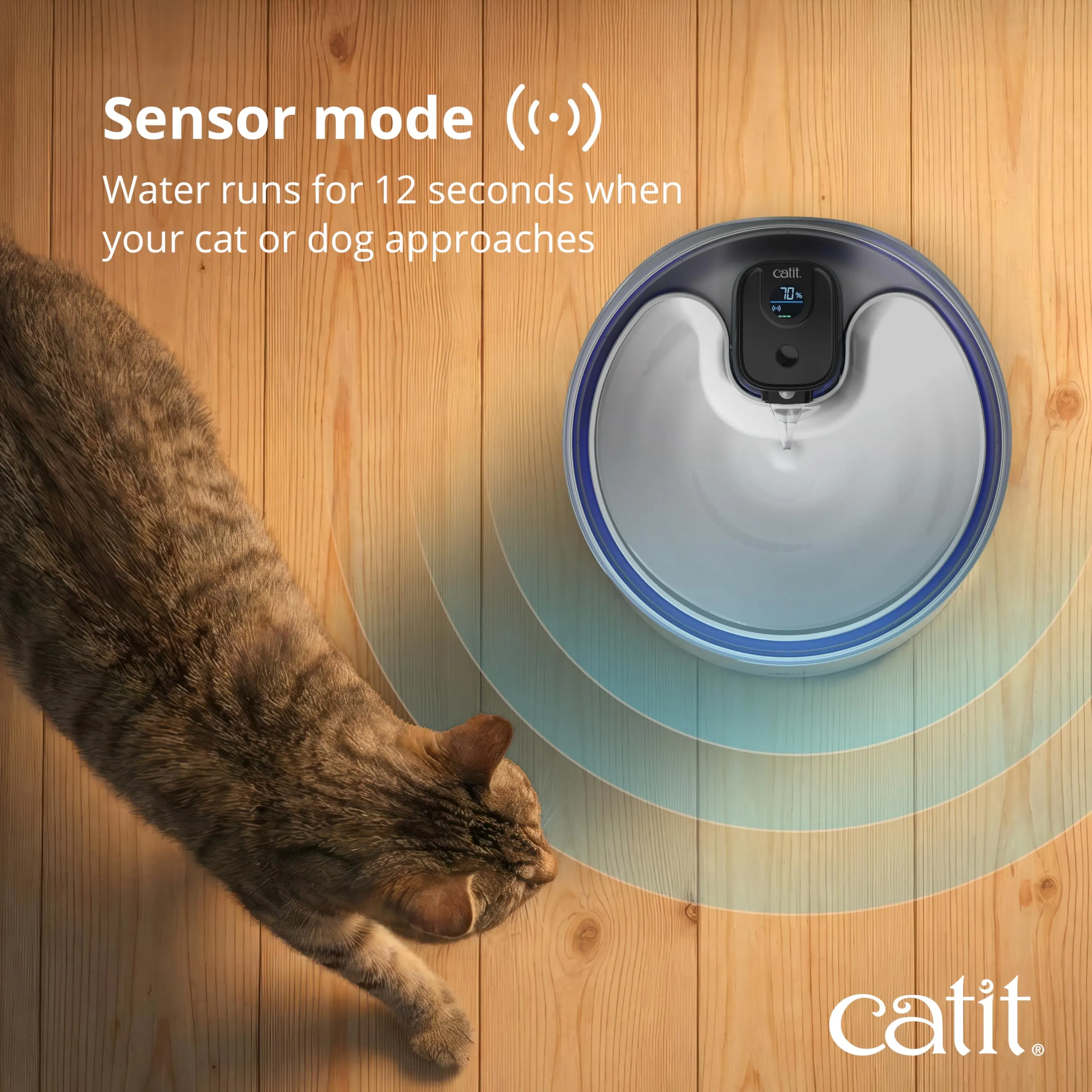 Catit Pixi Fontana per acqua senza fili XL in acciaio inossidabile con chiarificatore UVC e filtro a tripla azione - immagine 9