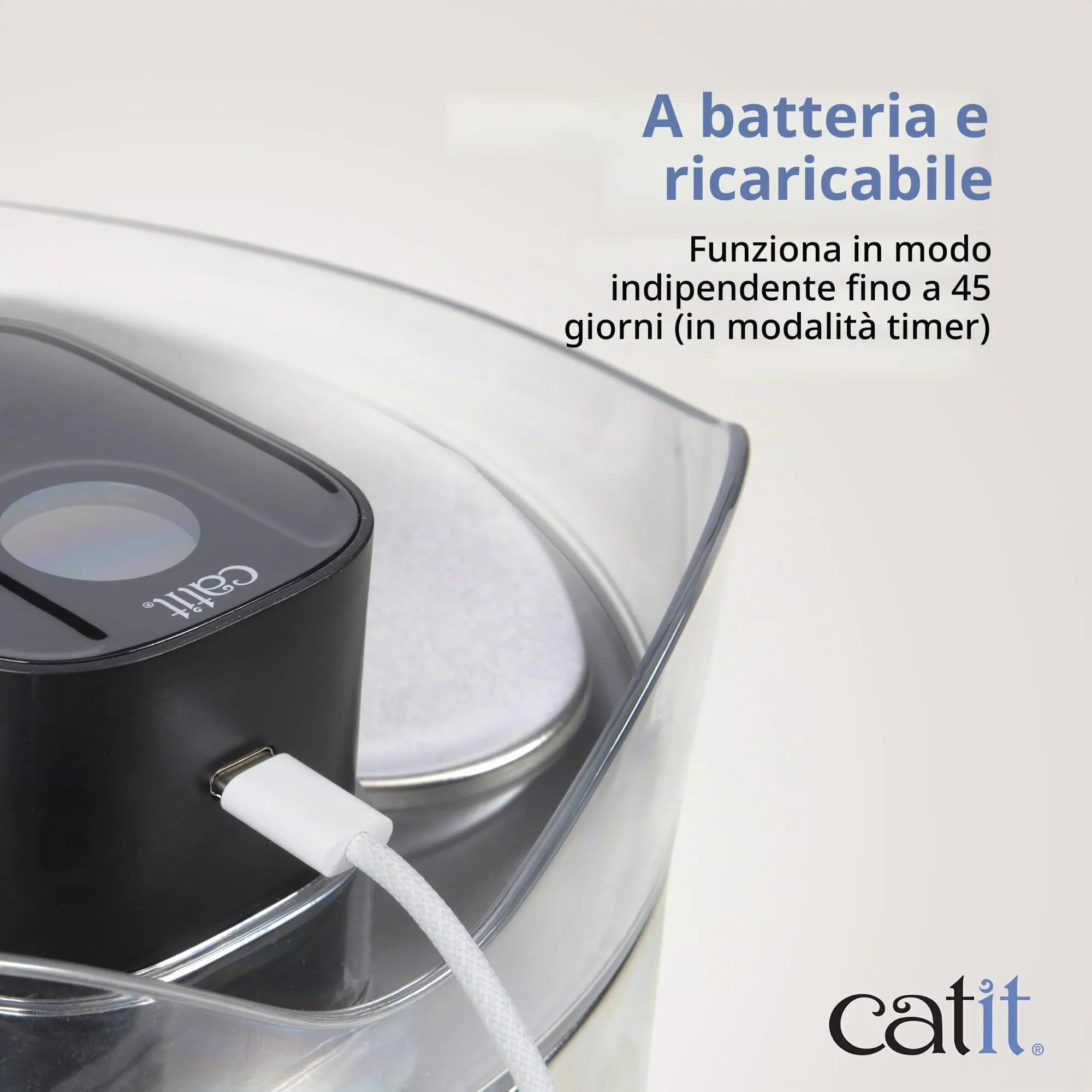 Catit Pixi Fontana per acqua senza fili XL in acciaio inossidabile con chiarificatore UVC e filtro a tripla azione - immagine 10