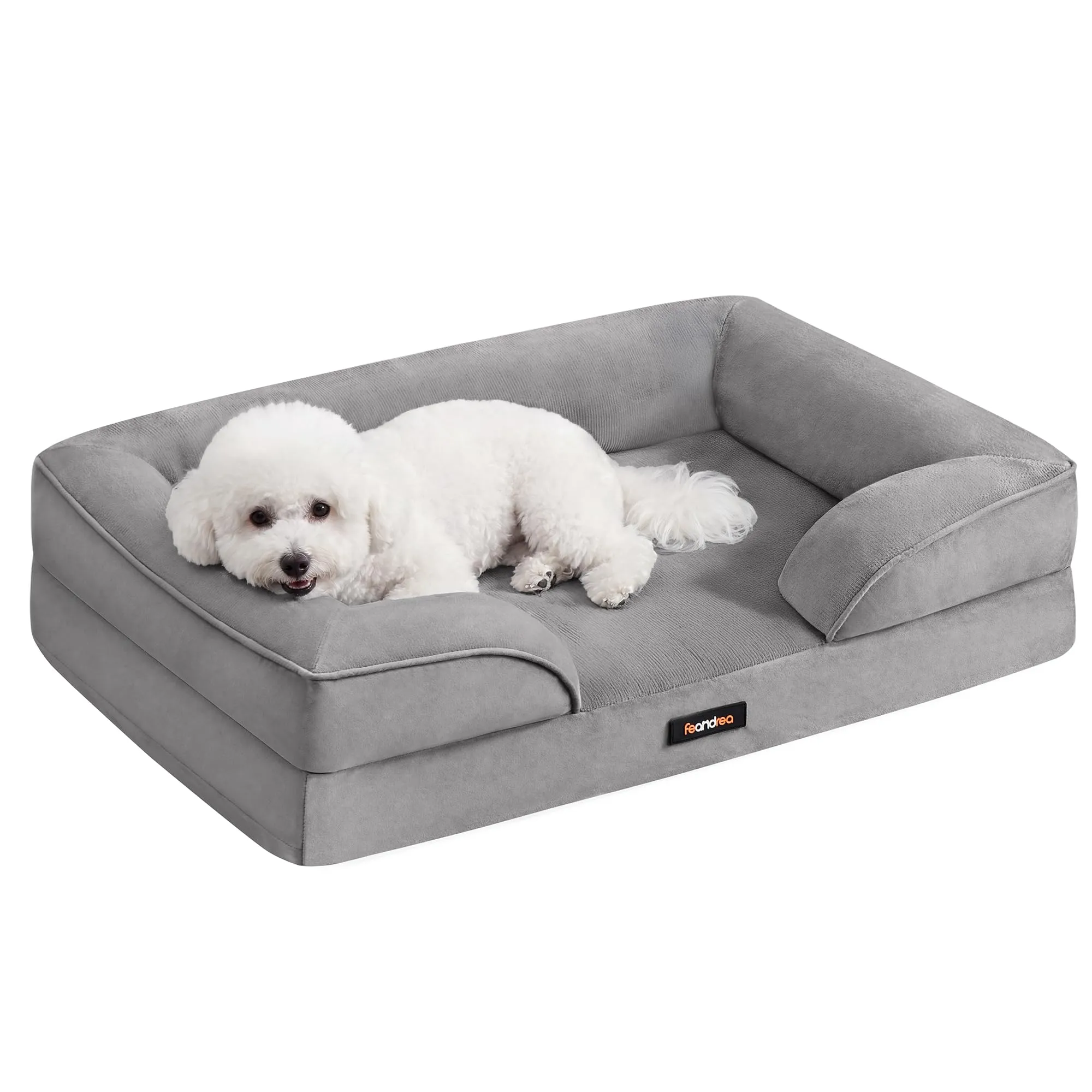 Feandrea Cuccia Ortopedica per Cani in Flanella, Grigio, 89 x 63 x 16 cm - immagine 1