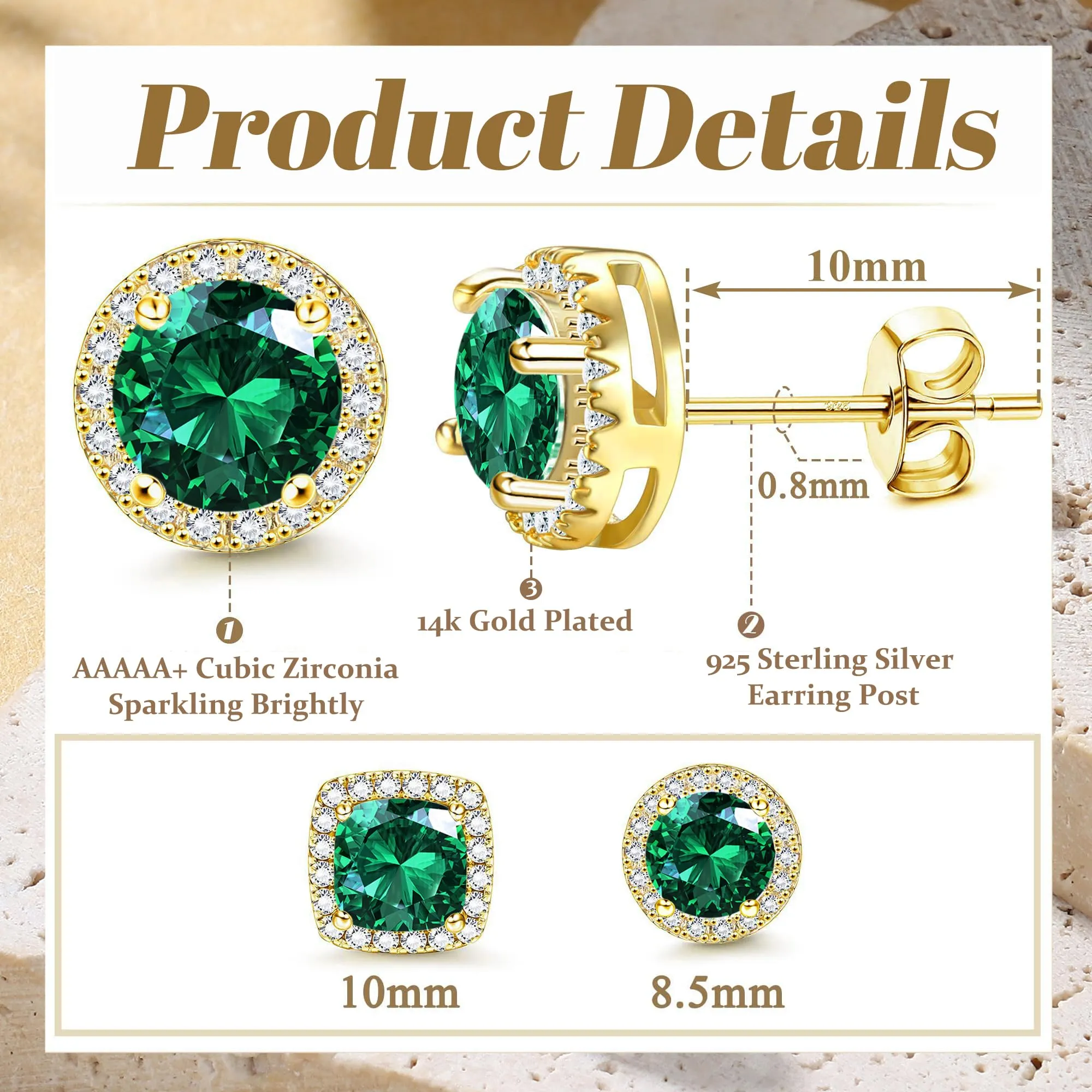 Dochais Orecchini in Argento Sterling 925 con Zirconi Cubici per Uomo e Donna - immagine 4