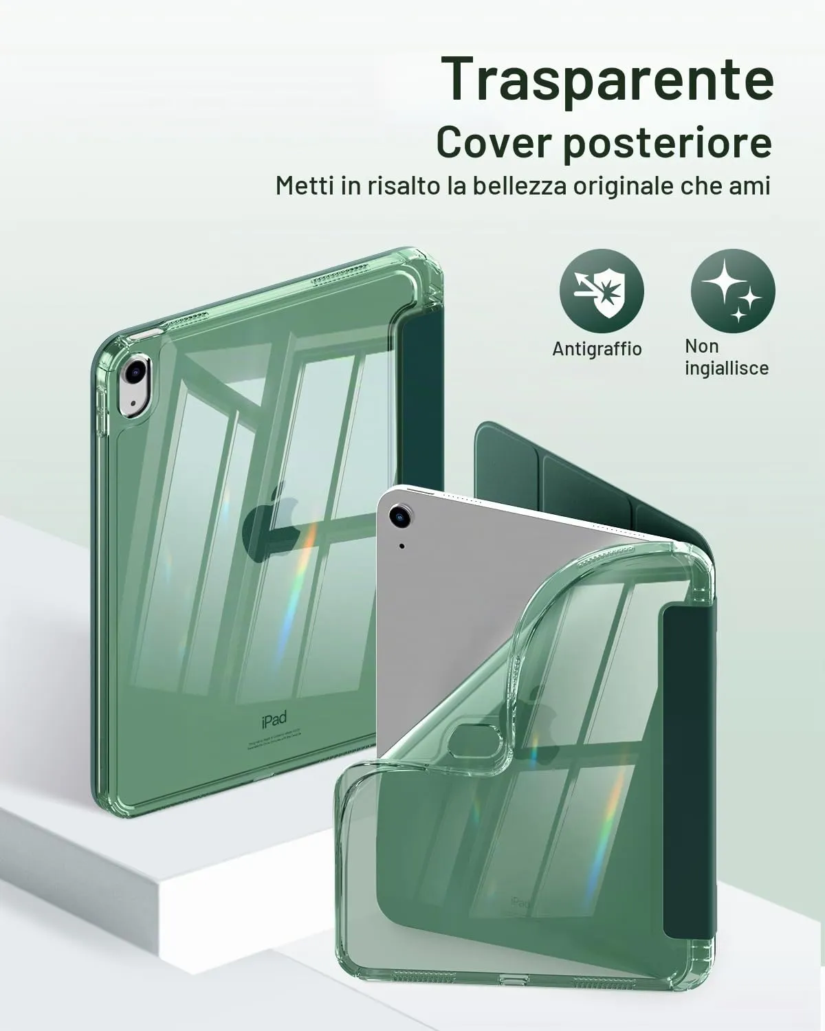 MoKo Custodia per iPad 11ª Gen 11" e iPad 10ª Gen 10.9", Verde Notte - immagine 3