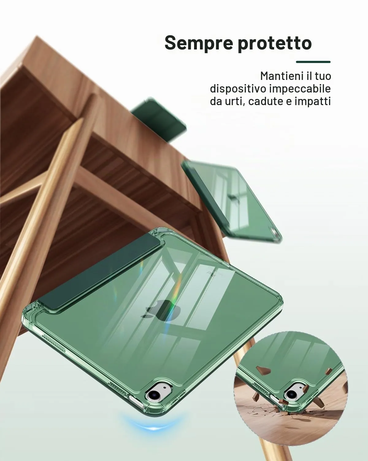 MoKo Custodia per iPad 11ª Gen 11" e iPad 10ª Gen 10.9", Verde Notte - immagine 4