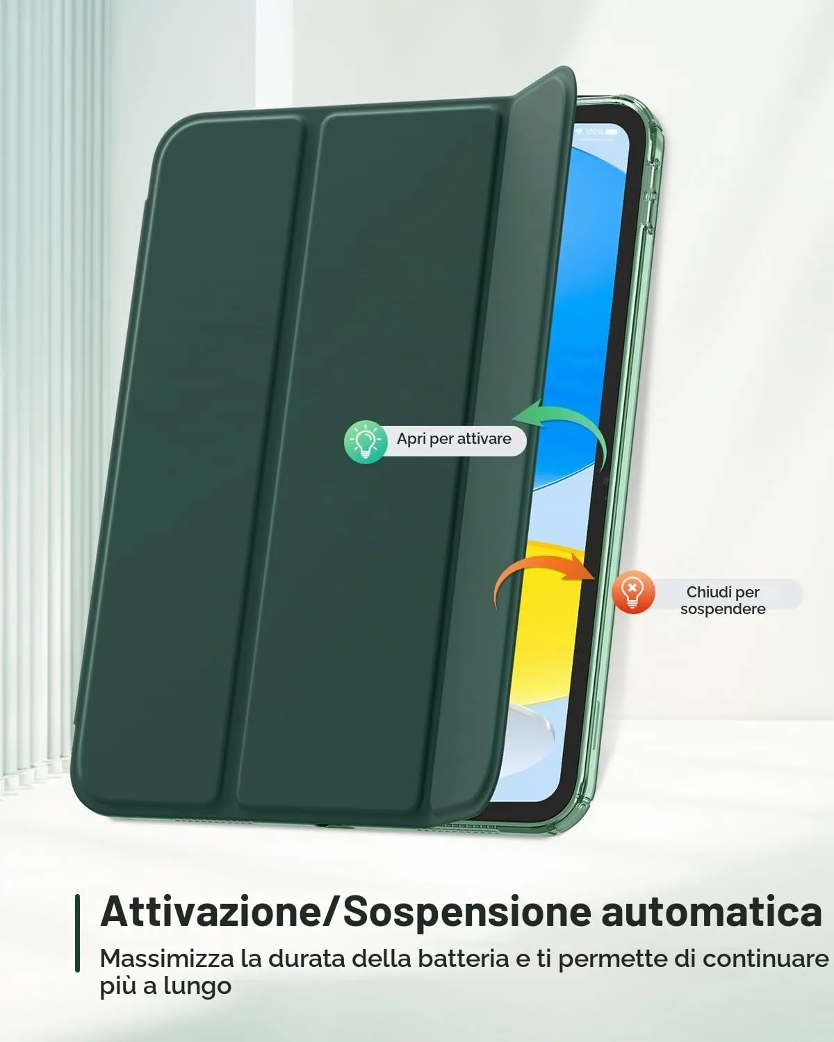 MoKo Custodia per iPad 11ª Gen 11" e iPad 10ª Gen 10.9", Verde Notte - immagine 7