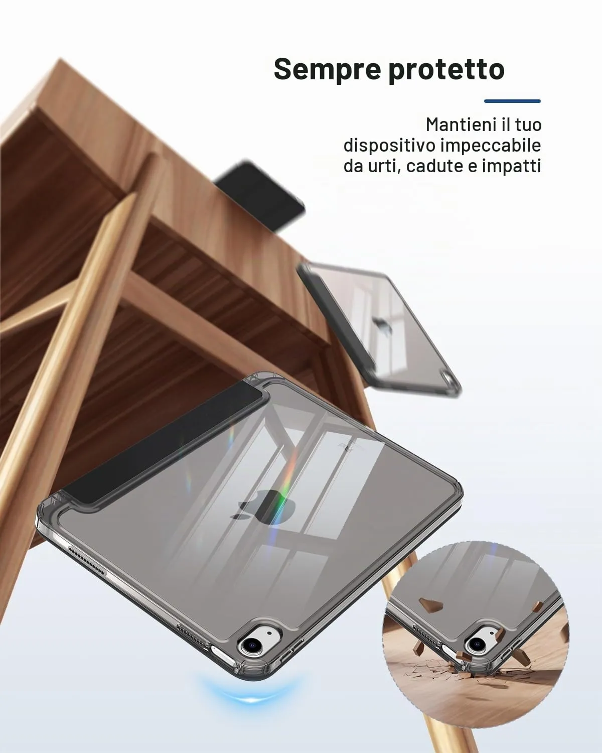 MoKo Cover per iPad 11ª Gen 11" e iPad 10ª Gen 10.9", Nero - immagine 4
