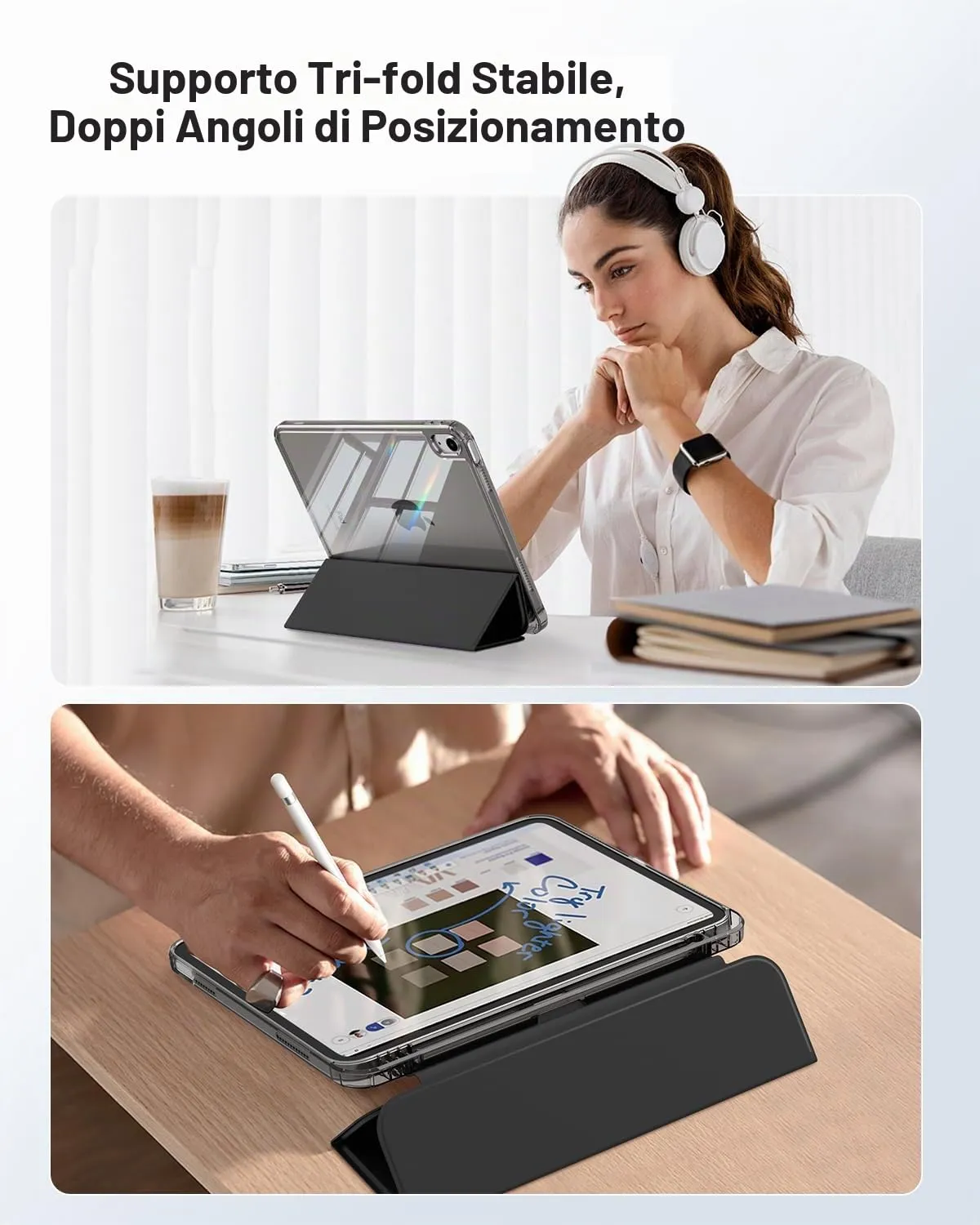 MoKo Cover per iPad 11ª Gen 11" e iPad 10ª Gen 10.9", Nero - immagine 5