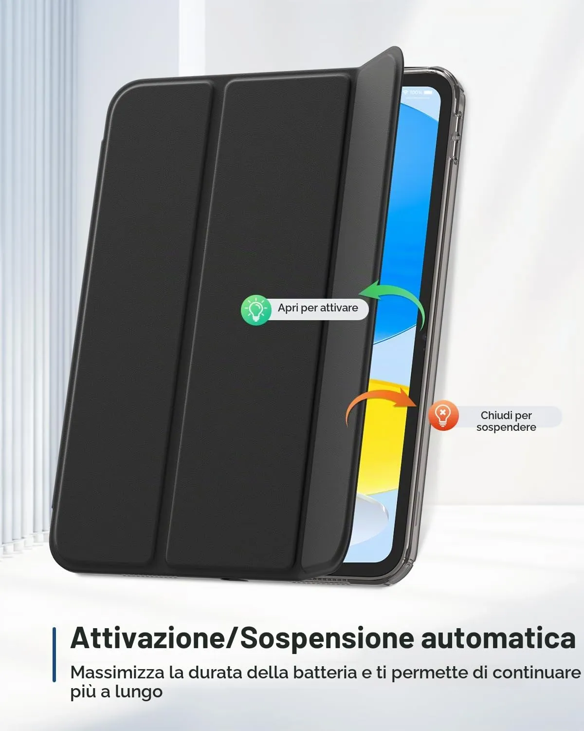 MoKo Cover per iPad 11ª Gen 11" e iPad 10ª Gen 10.9", Nero - immagine 7