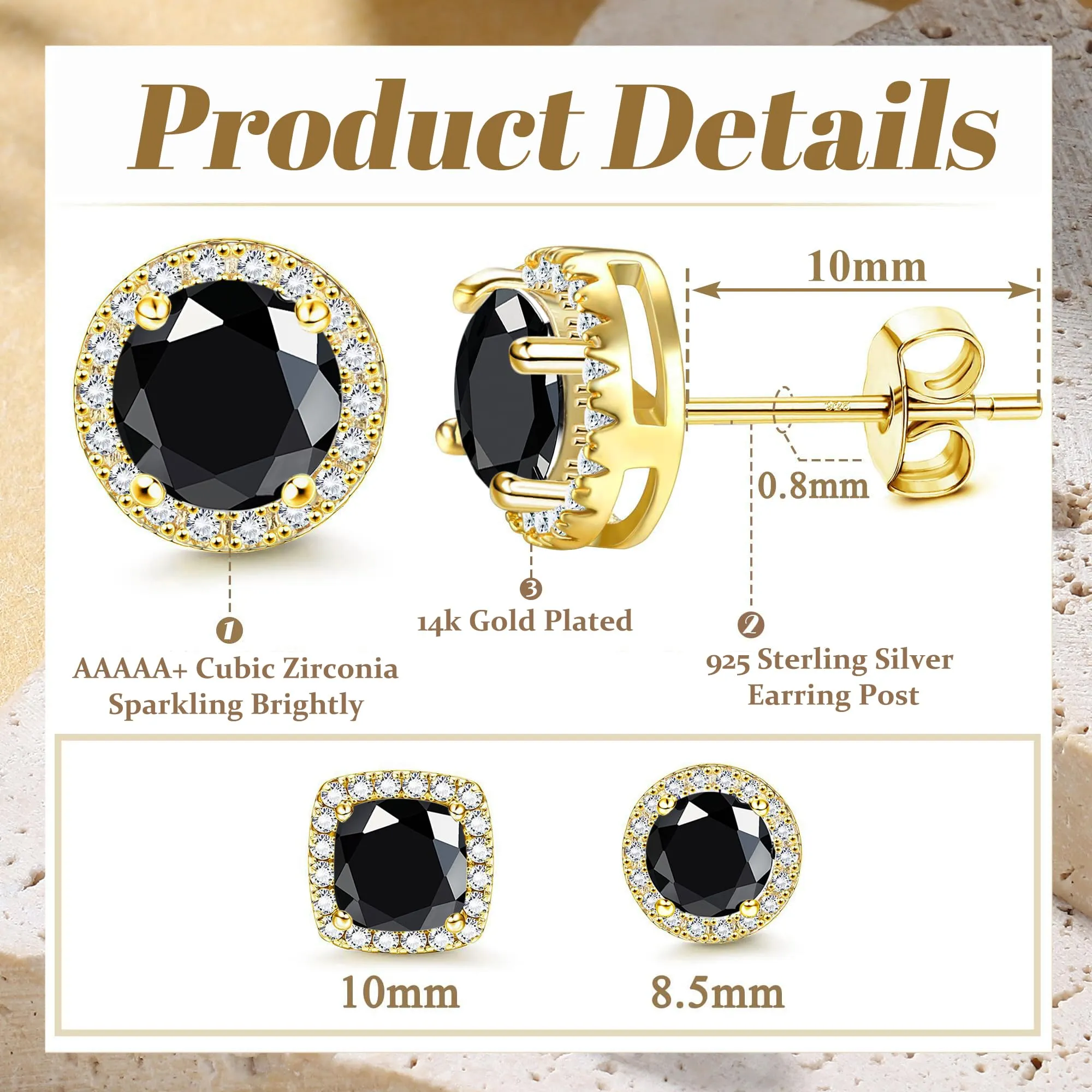 Dochais Orecchini in Argento Sterling 925 con Zirconi Cubici per Uomo e Donna - immagine 4