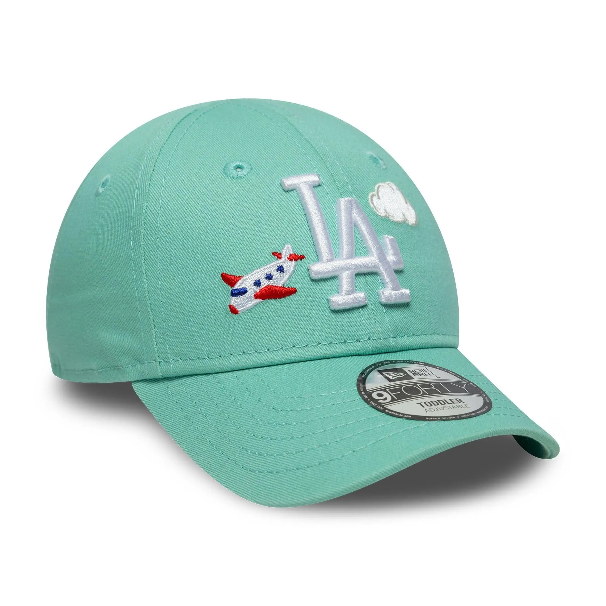 New Era Los Angeles Dodgers Plane Icon 9Forty Toddler Cappellino Verde Menta - immagine 3