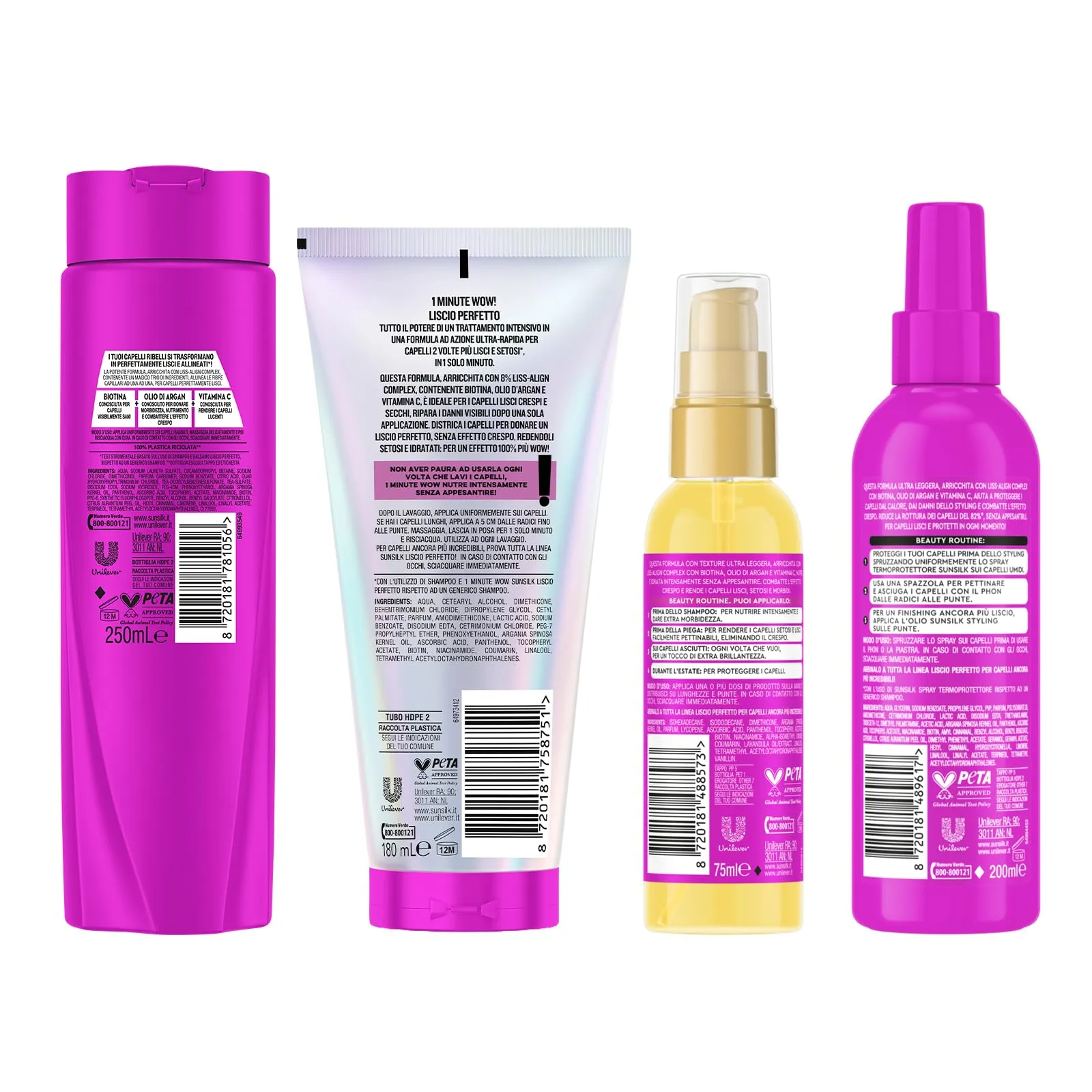Sunsilk Liscio Perfetto Kit 4 Prodotti per Capelli Lisci Anticrespo - immagine 5