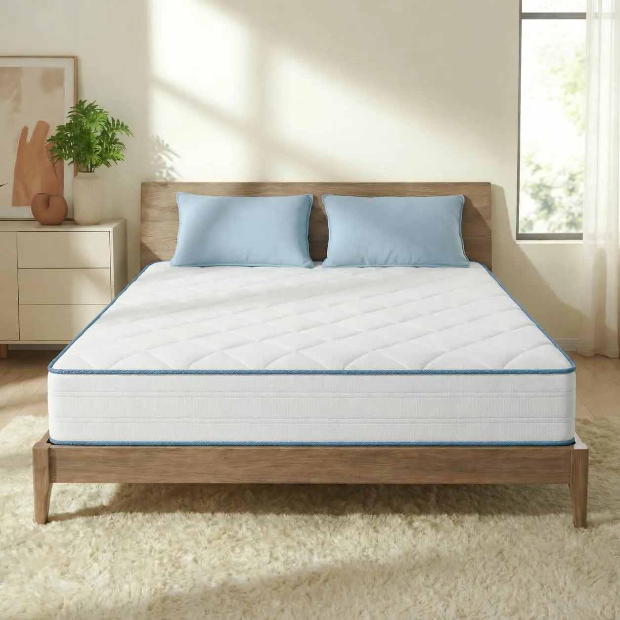 Sleephome Materasso Singolo 100x200 h 20 cm Molle Insacchettate e Memory Lite Vaniglia - immagine 1