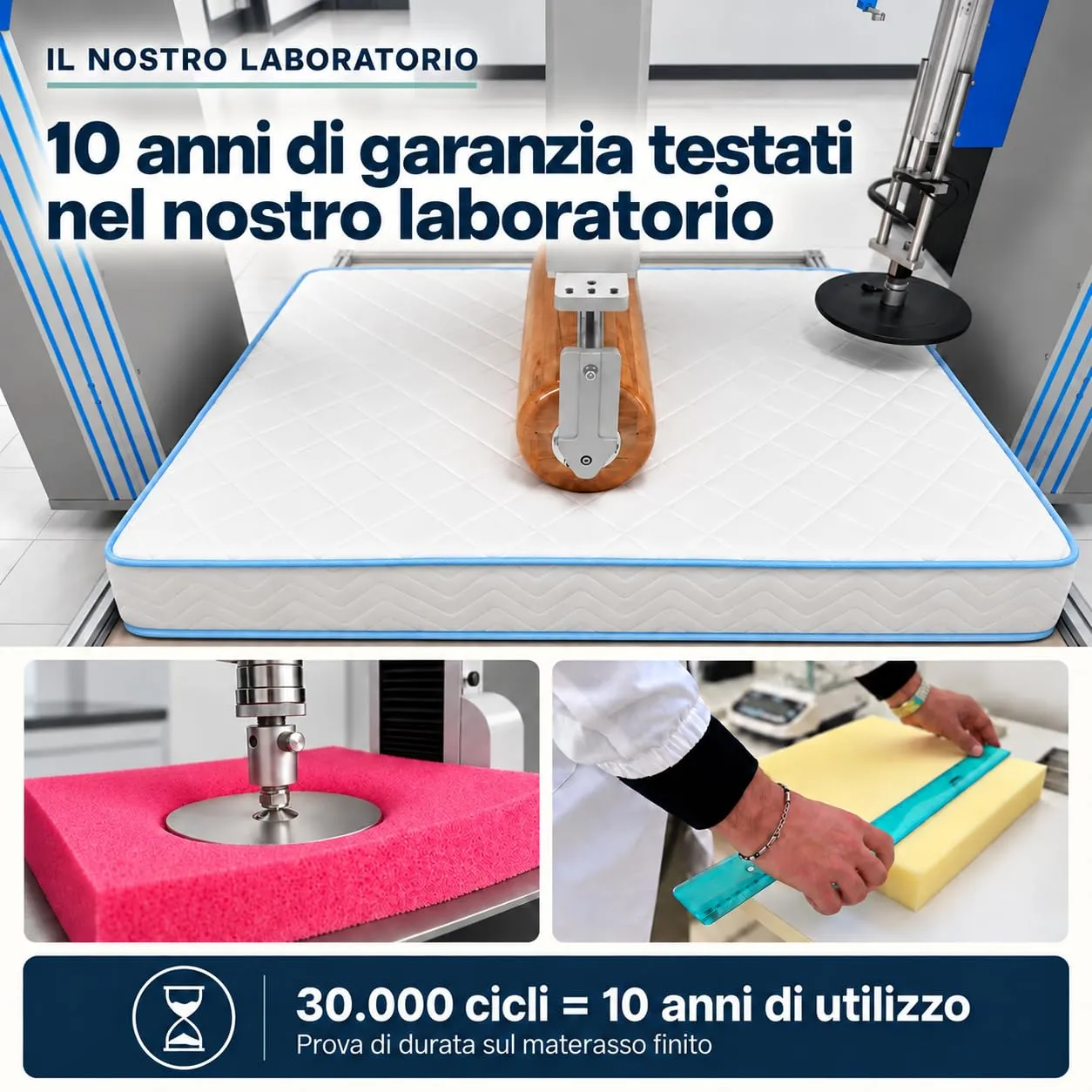 Sleephome Materasso Molle Insacchettate e Memory Lite Vaniglia 120x200 h 25 cm - immagine 6