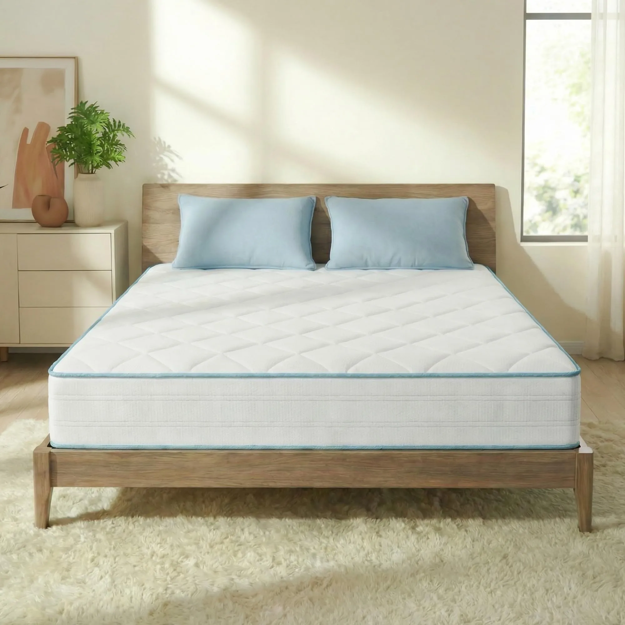 Sleephome Materasso Singolo 80x200 h 25 cm Molle Insacchettate e Memory Lite Vaniglia - immagine 9