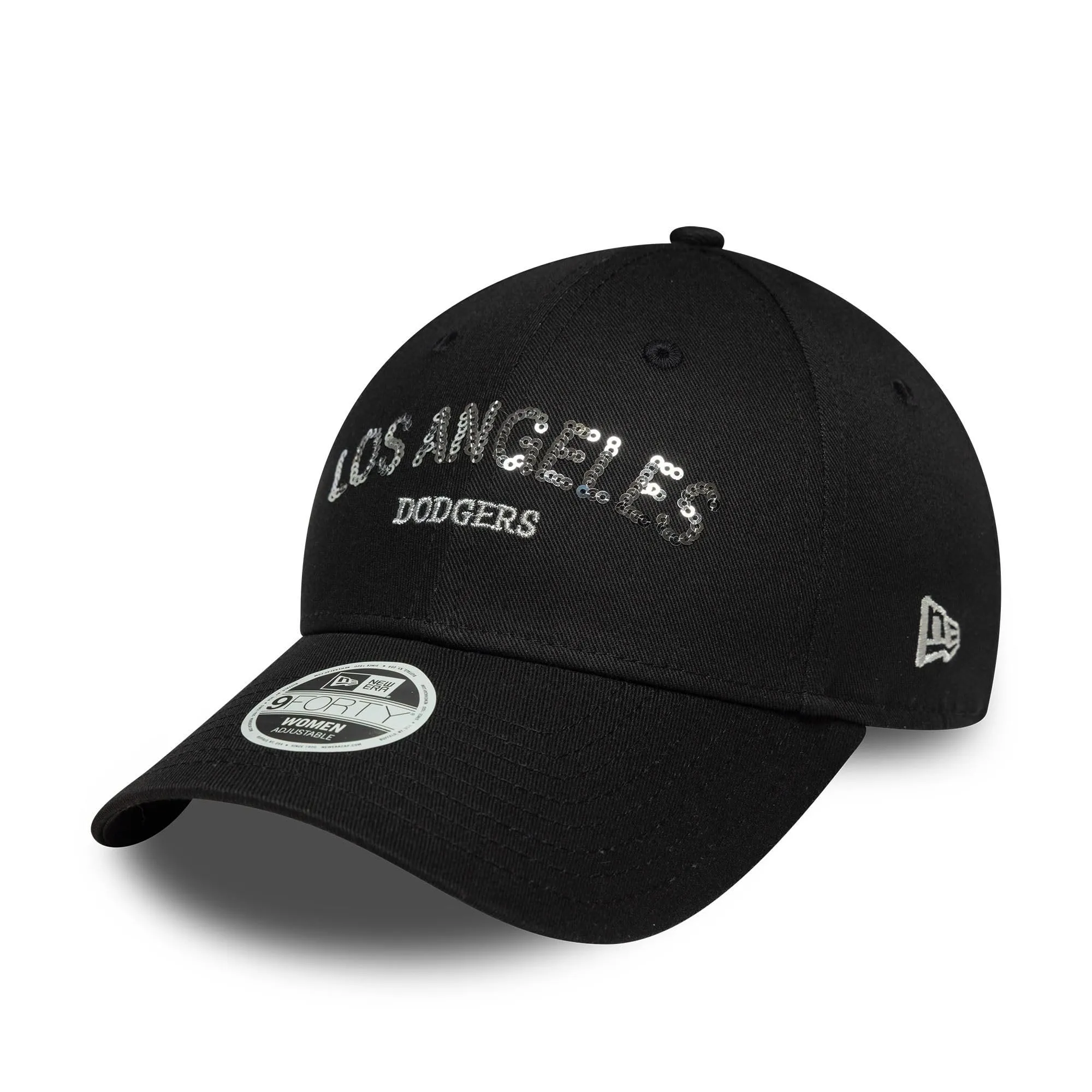 New Era Los Angeles Dodgers MLB Sequin Wordmark 9Forty Women's Cap - Black - immagine 1