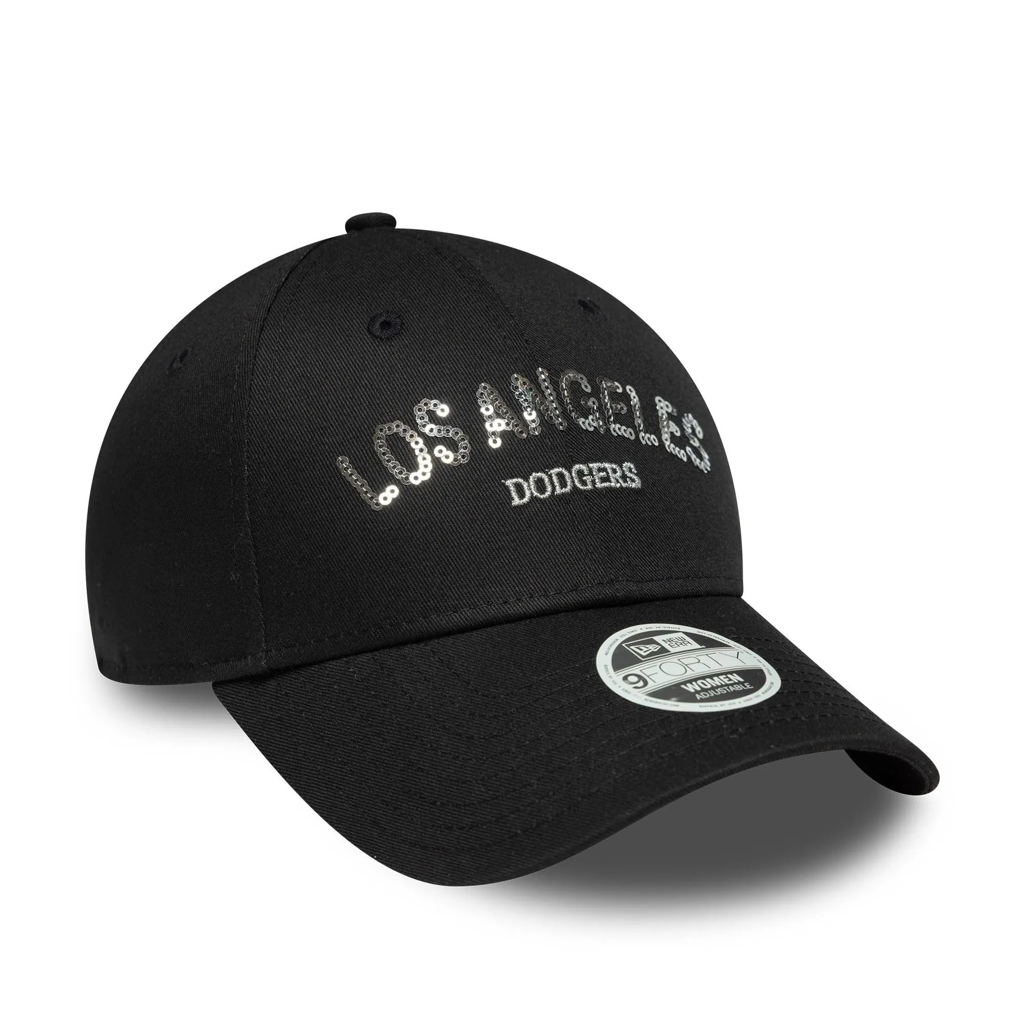 New Era Los Angeles Dodgers MLB Sequin Wordmark 9Forty Women's Cap - Black - immagine 3