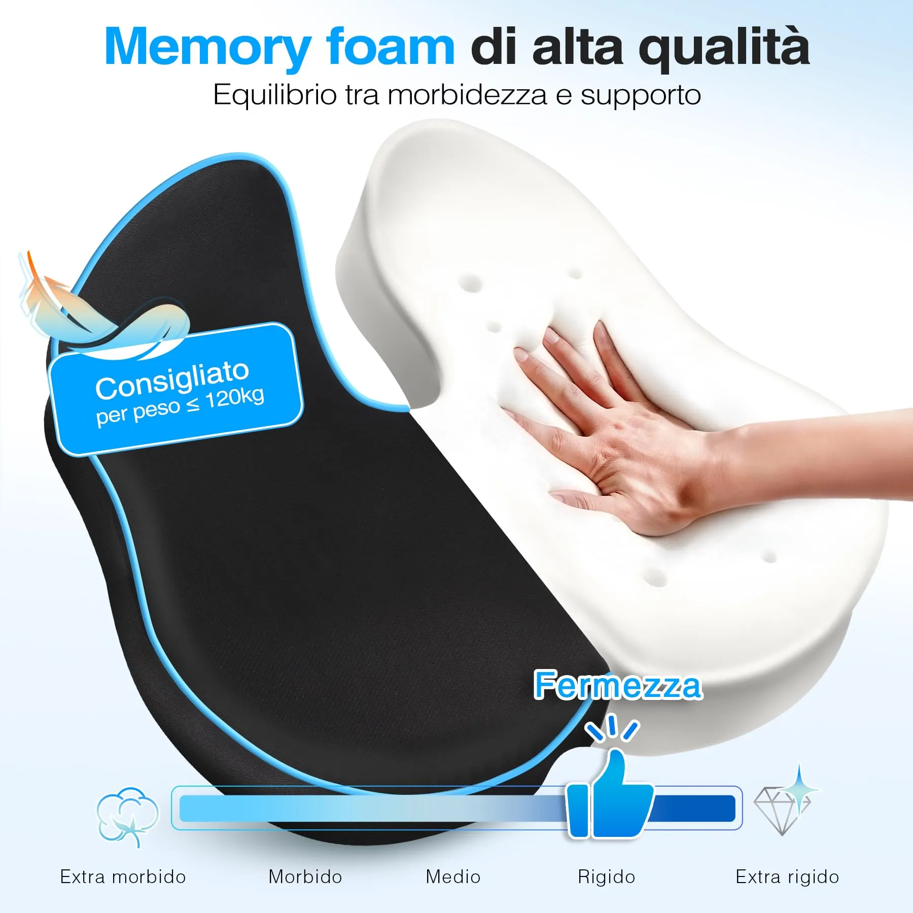POOTACK Cuscino Sedia Ufficio in Memory Foam - immagine 2