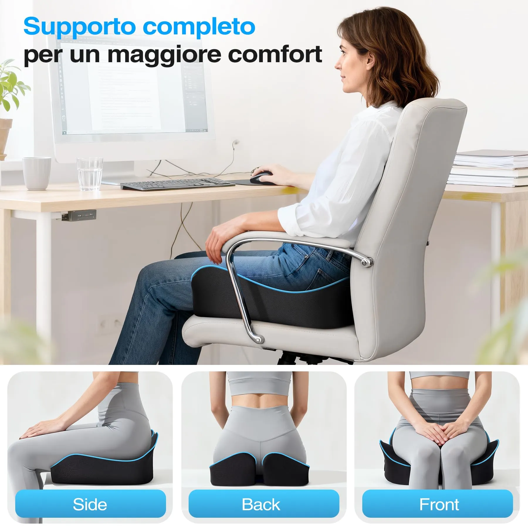 POOTACK Cuscino Sedia Ufficio in Memory Foam - immagine 4