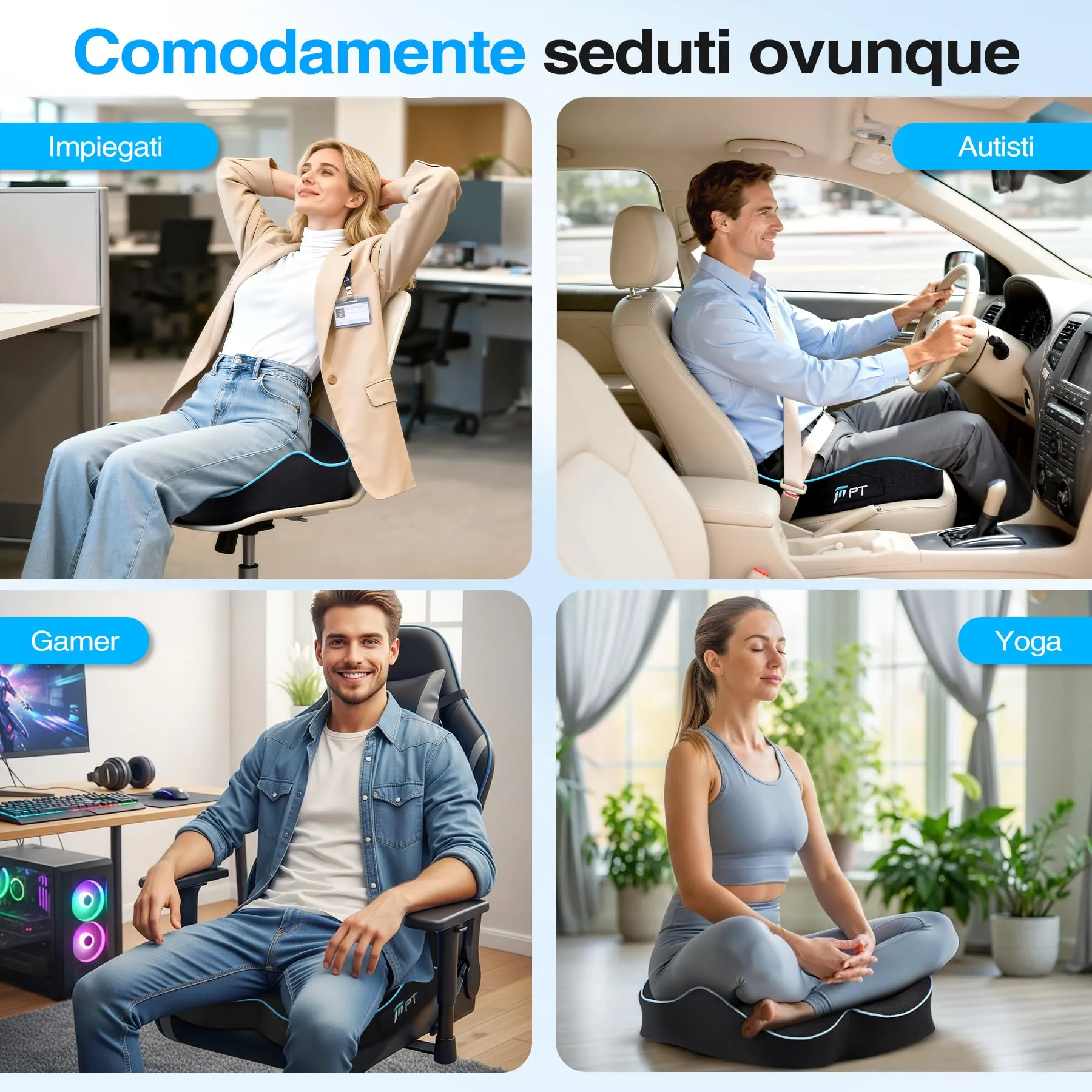 POOTACK Cuscino Sedia Ufficio in Memory Foam - immagine 6