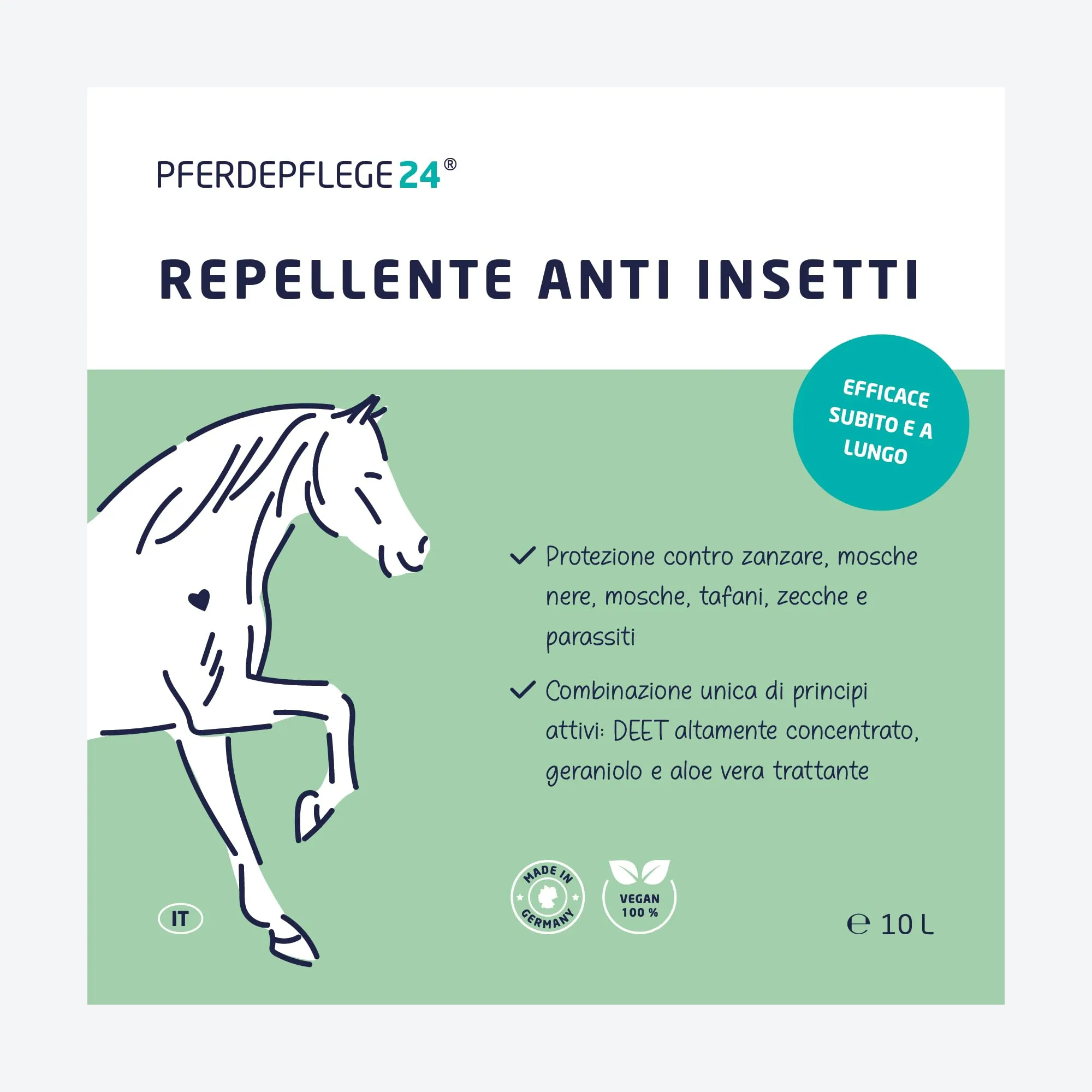 PFERDEPFLEGE24 Repellente Insetti Cavallo Spray con Aloe Vera, 10l - immagine 7