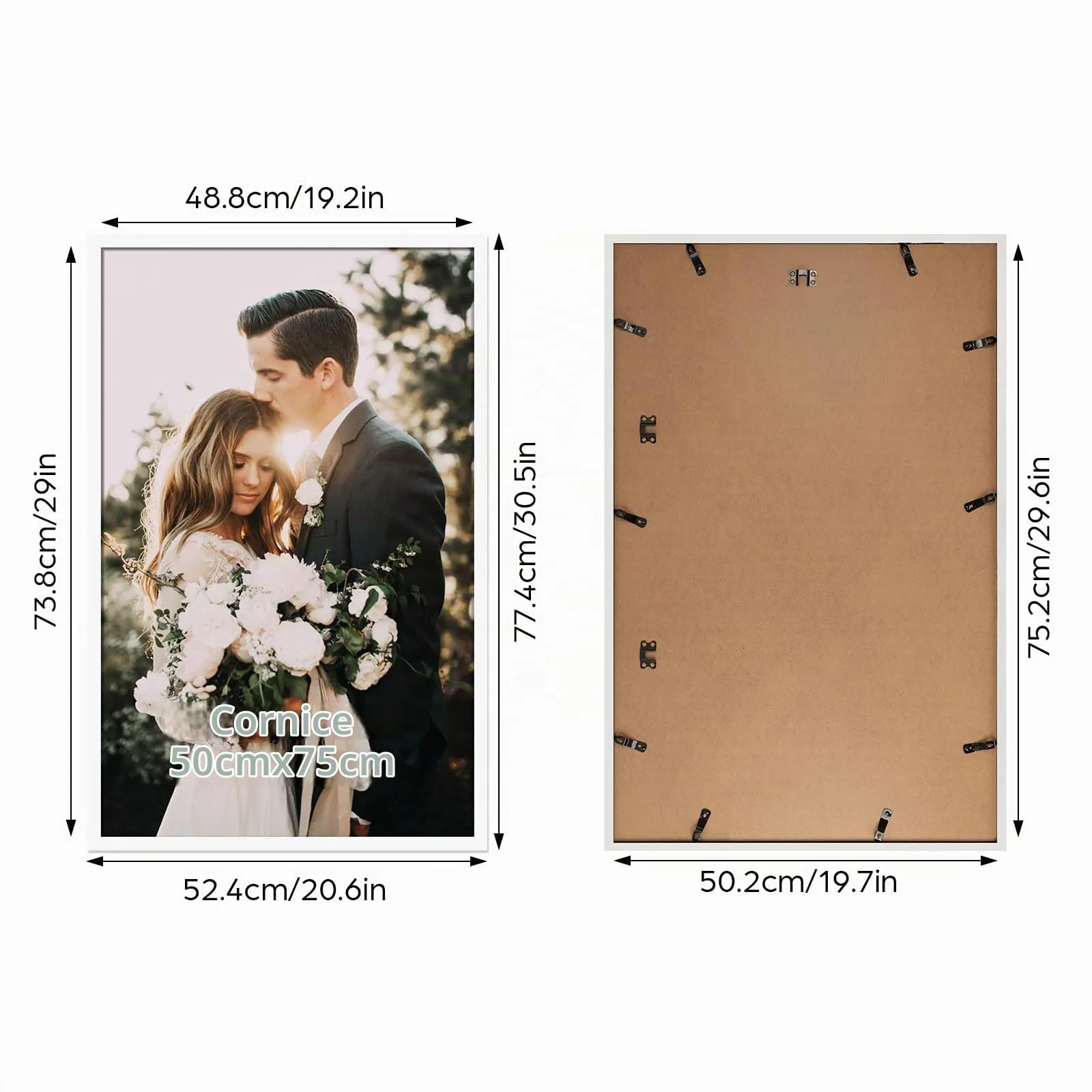 Giftgarden Cornice in Alluminio Bianca 50x75cm, 1 Pezzo - immagine 3