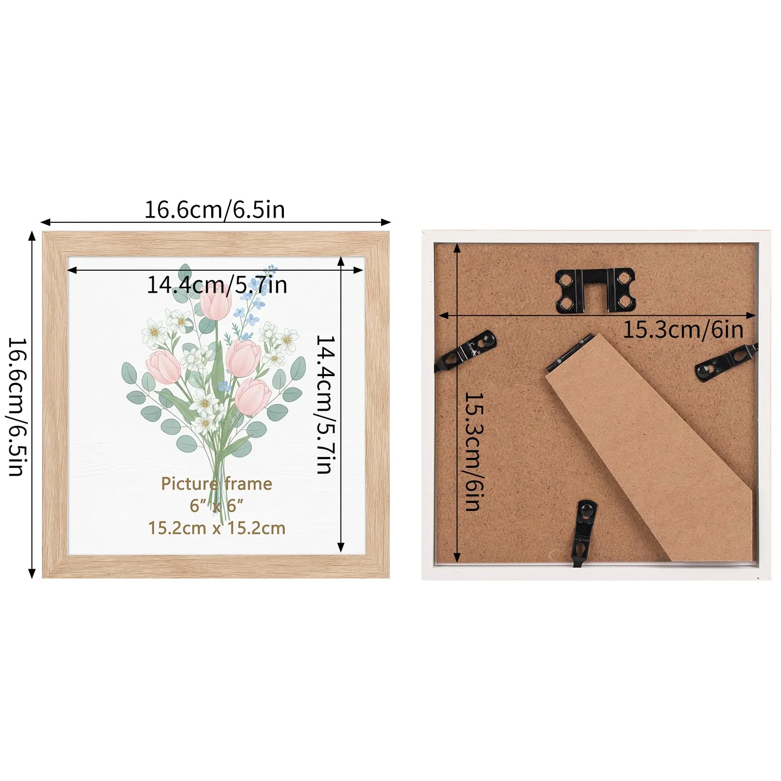 Giftgarden Cornice 15x15cm, PVC Legno Naturale, 1 Pezzo - immagine 3