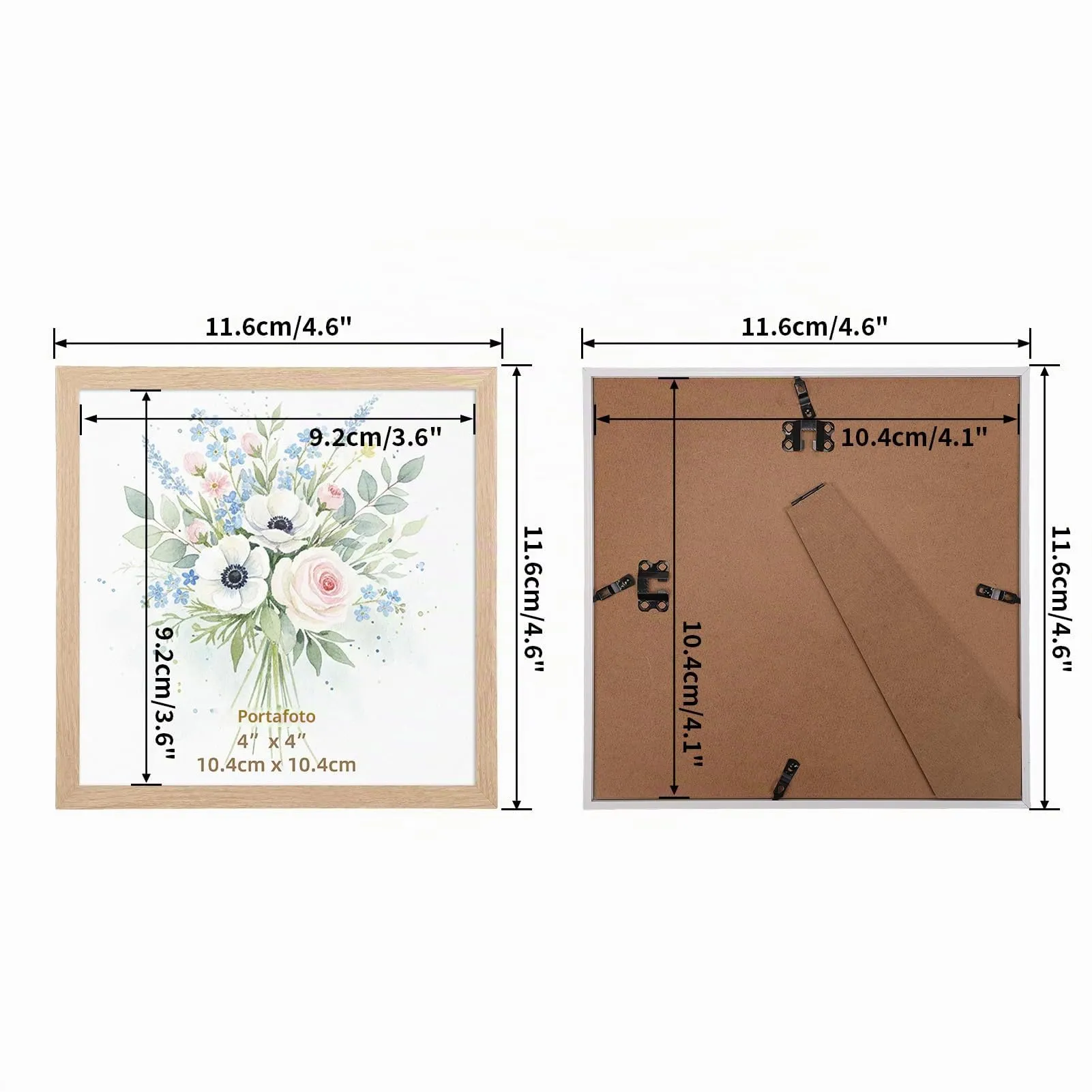 Giftgarden Cornice 10x10 cm, Legno Naturale, PVC - immagine 3